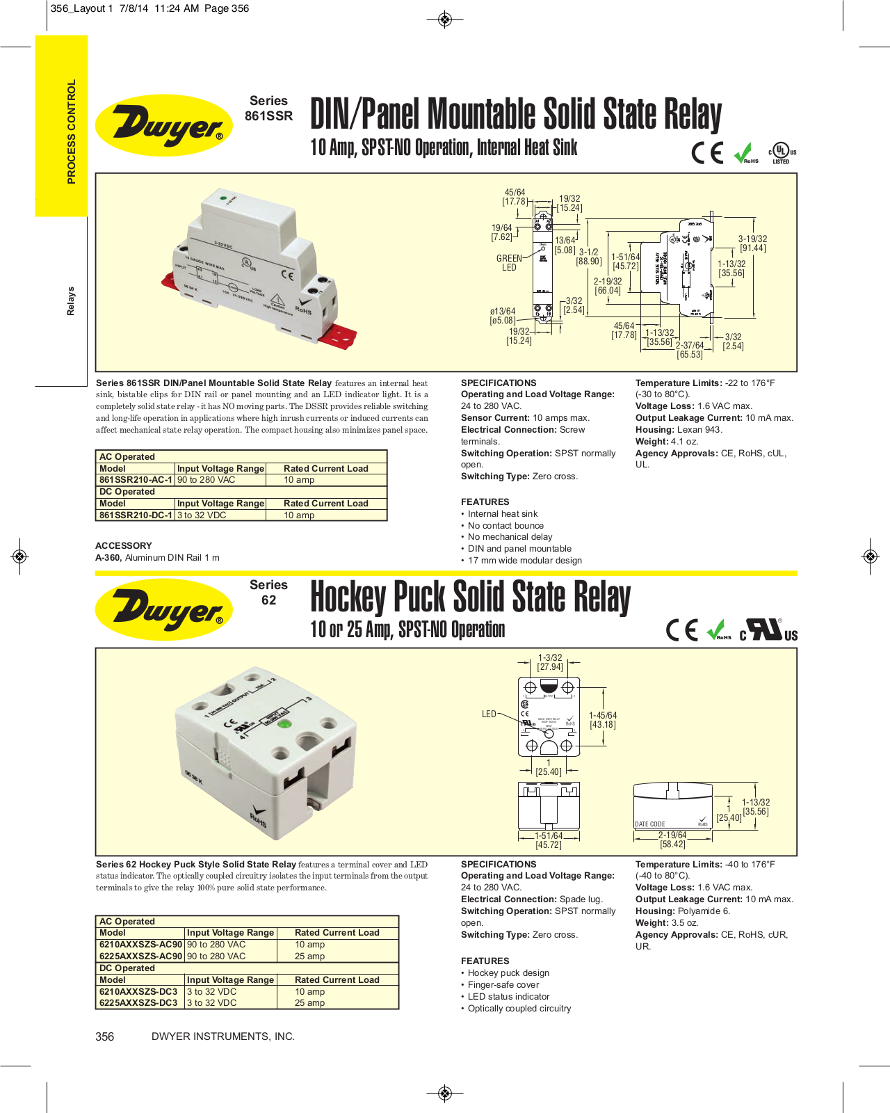 Dwyer Instruments SERIES 62 Catalog Page