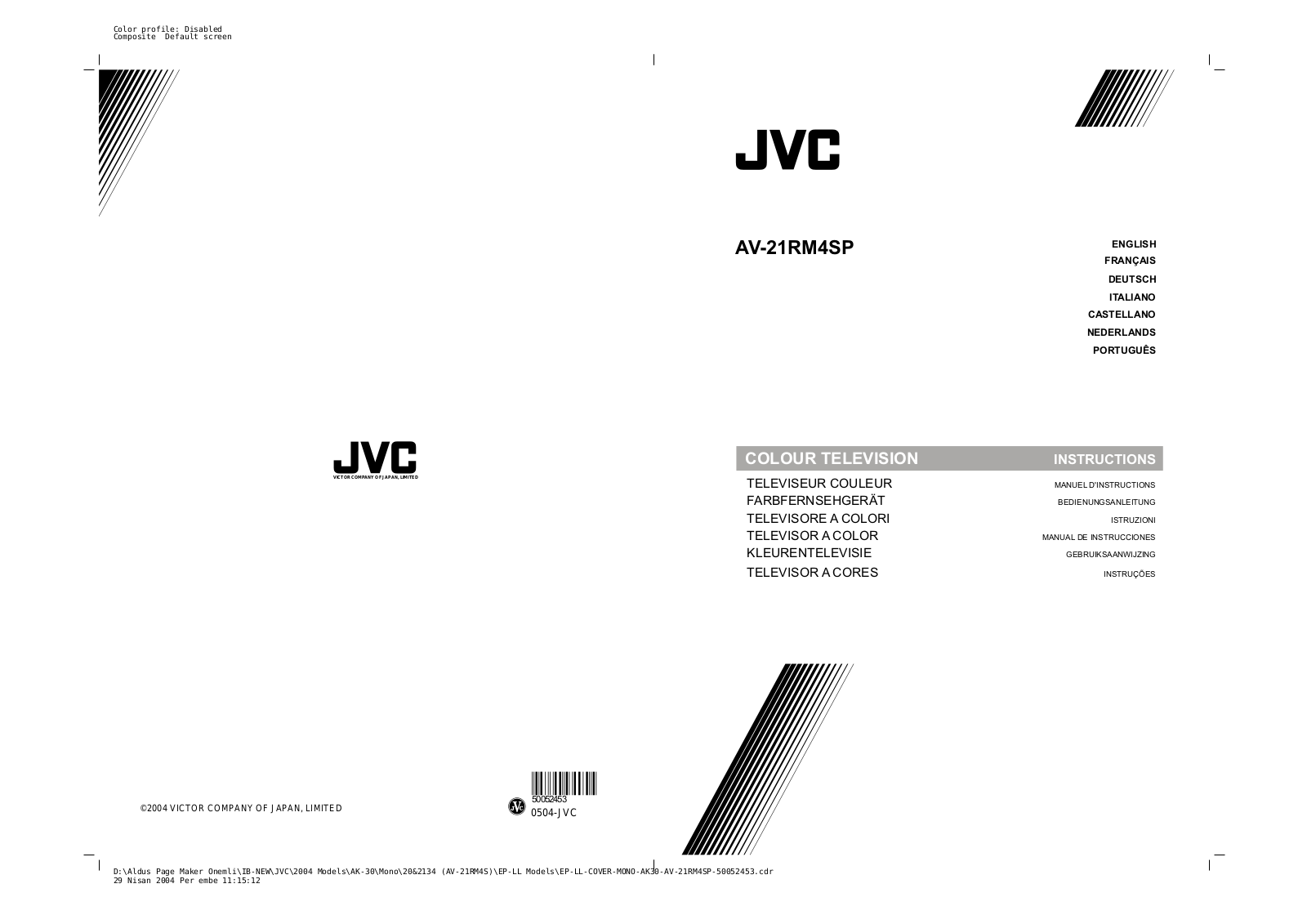 JVC AV-21RM4SP User Manual