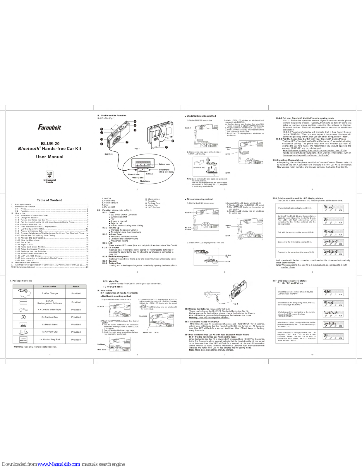 Farenheit Blue-20 User Manual