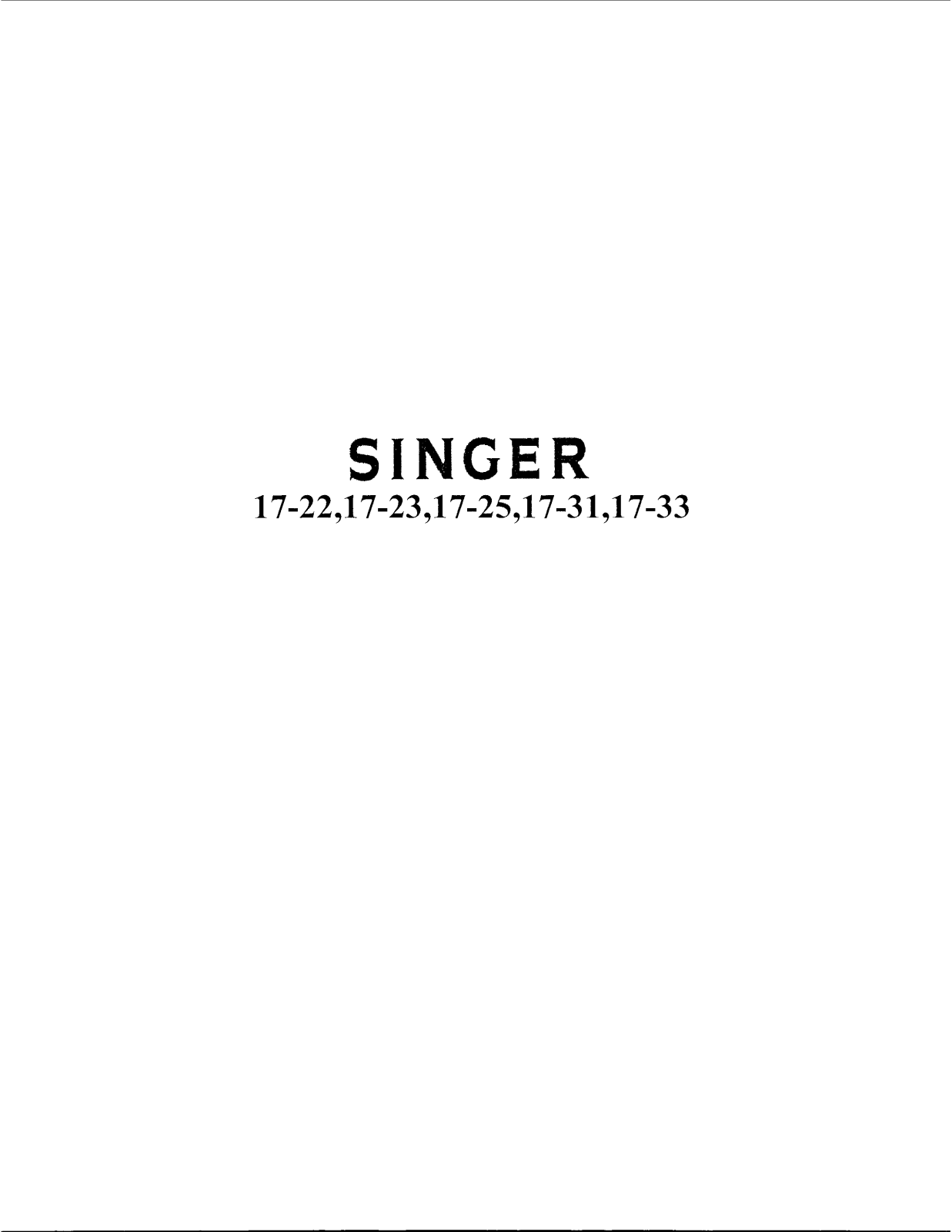 Singer 17-41, 17-30, 17-33, 17-12, 17-24 User Manual