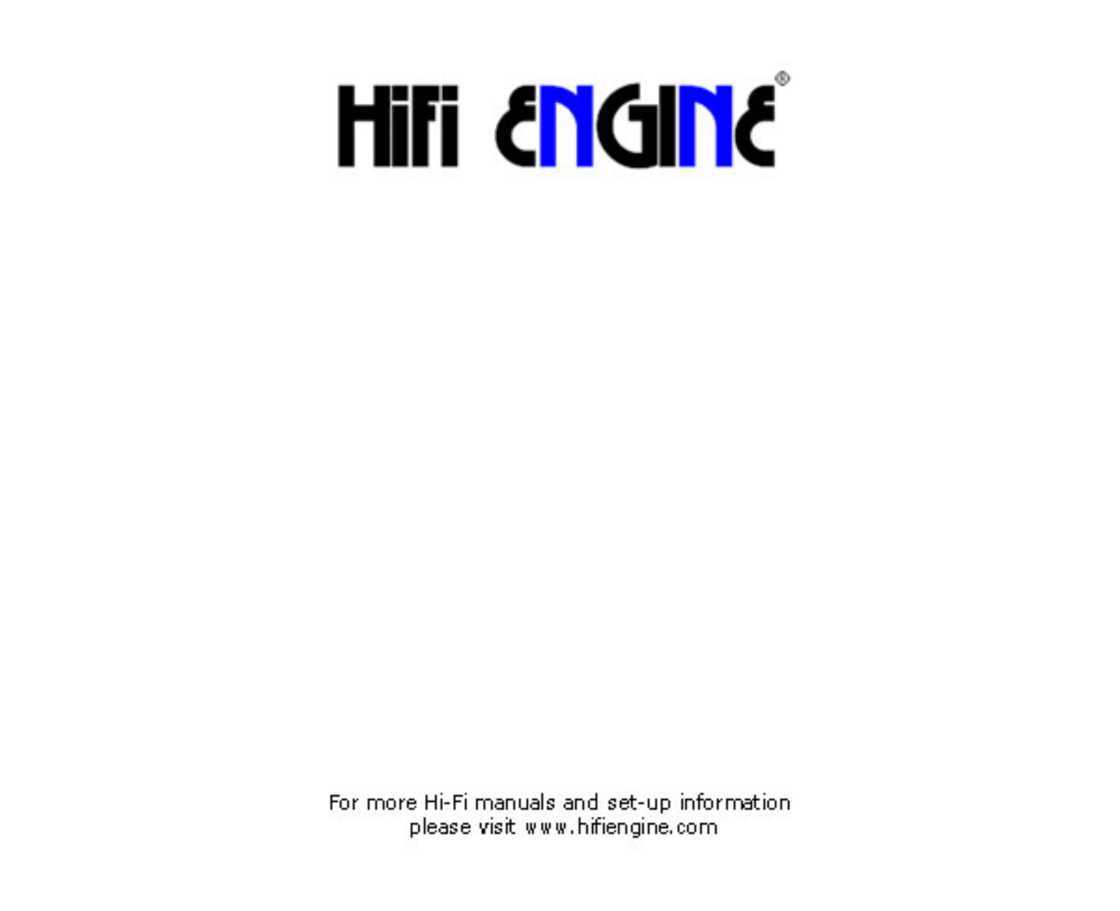 HiFi Engine 750B, 750C Owner's Manual