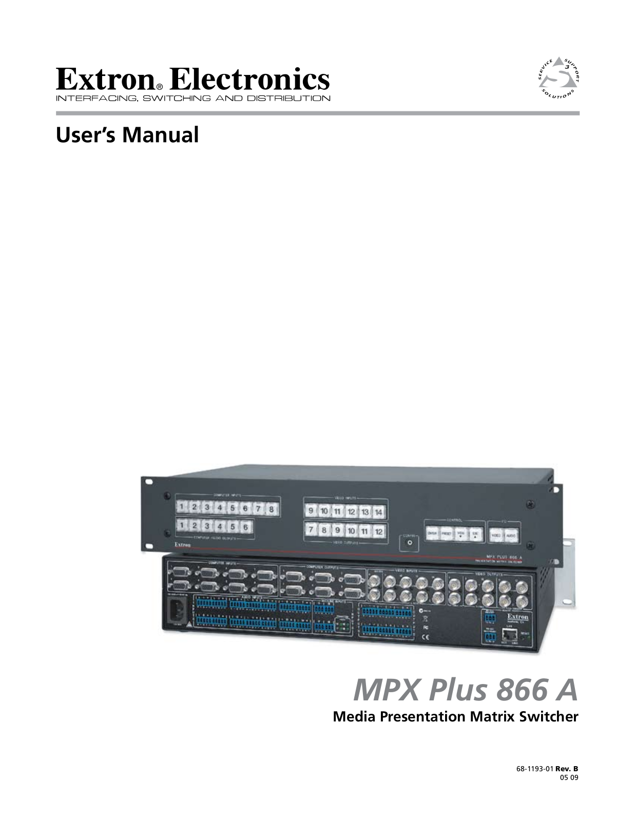 Extron MPX Plus 866 A User Manual