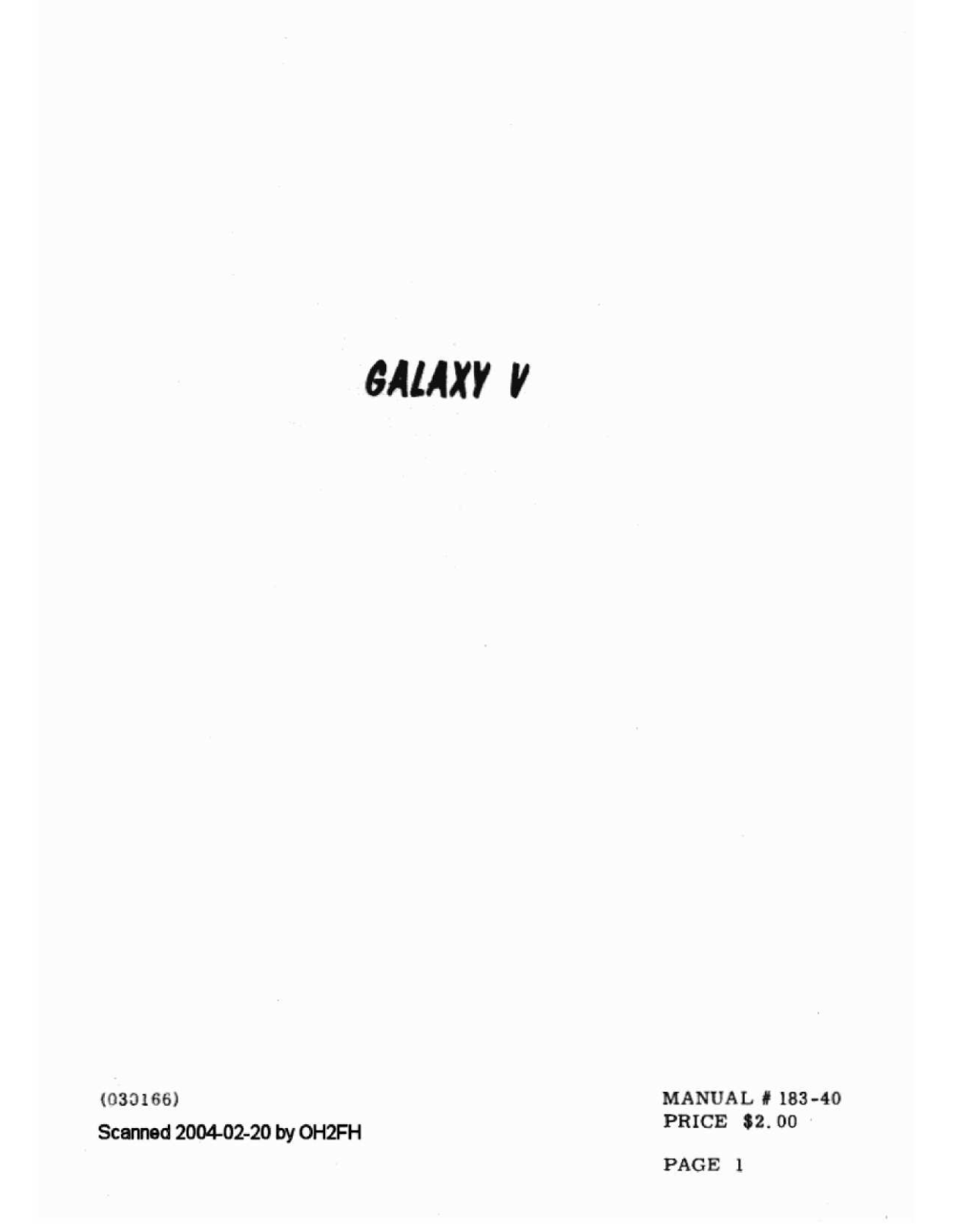 Galaxy V User Manual