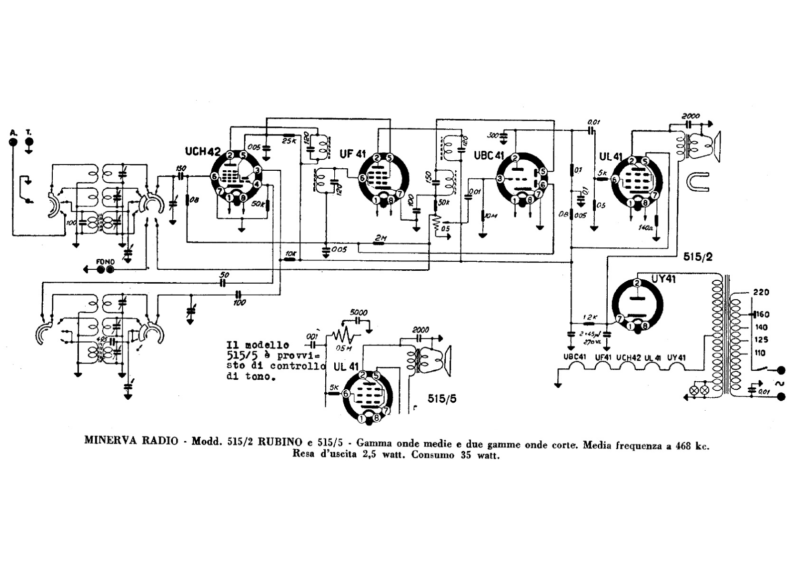 Minerva 515 2, 515 5 schematic