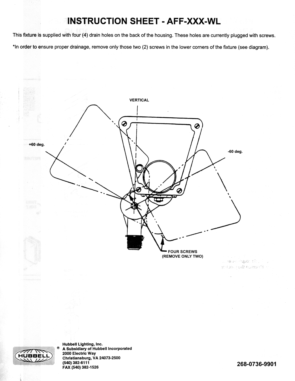 Hubbell Lighting AFF User Manual