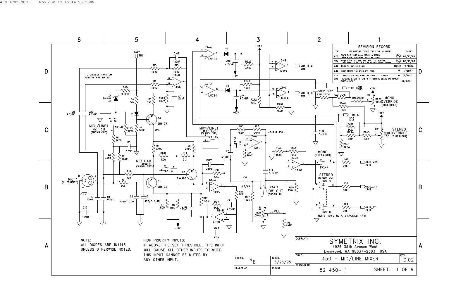 Symetrix 450 Schematic