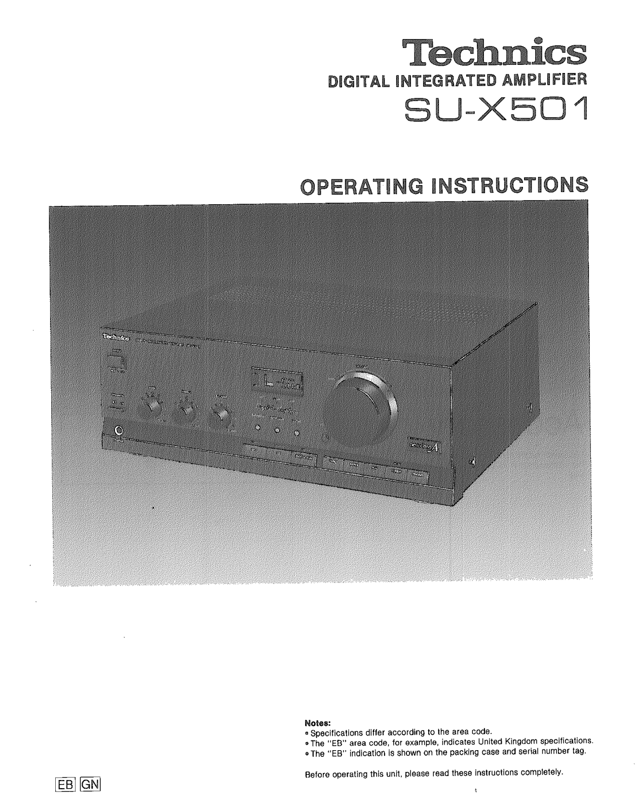Panasonic SU-X501 User Manual