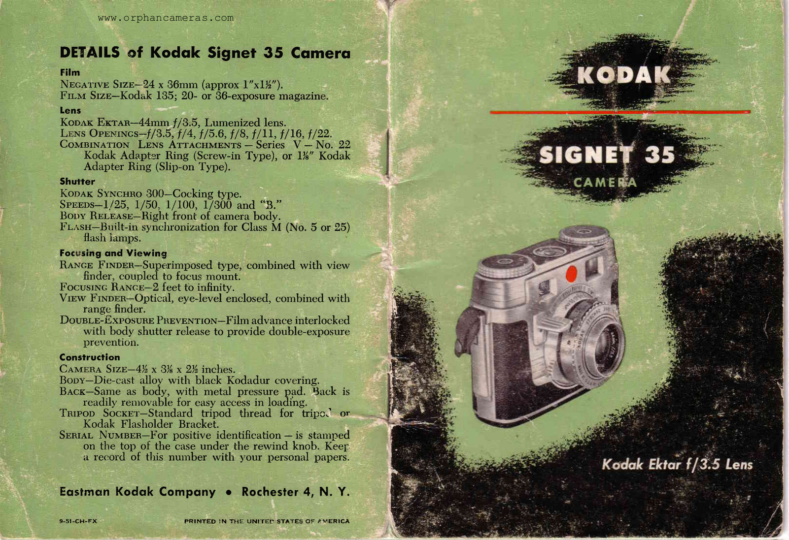 kodak signet 35-1 User Guide