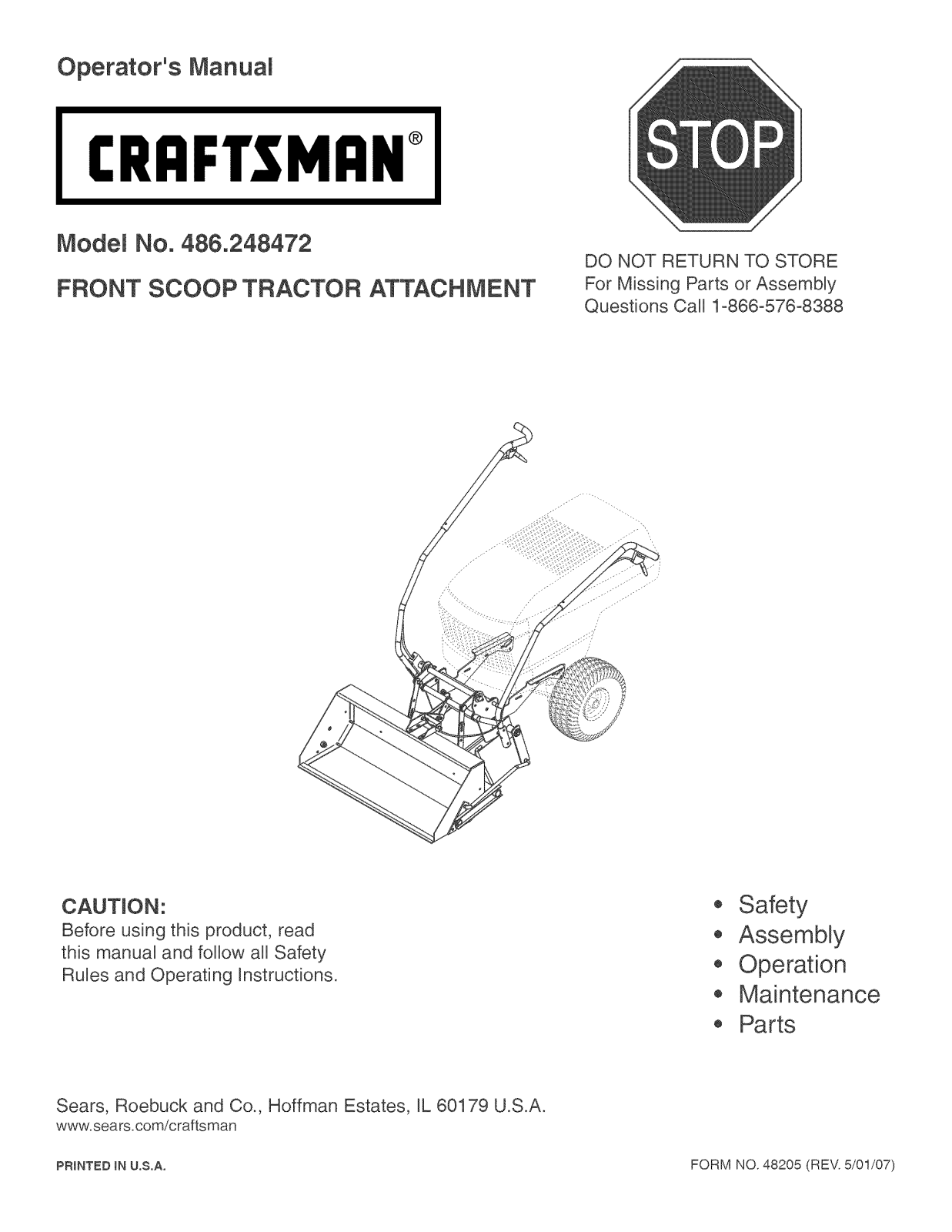 Craftsman 486248472 Owner’s Manual