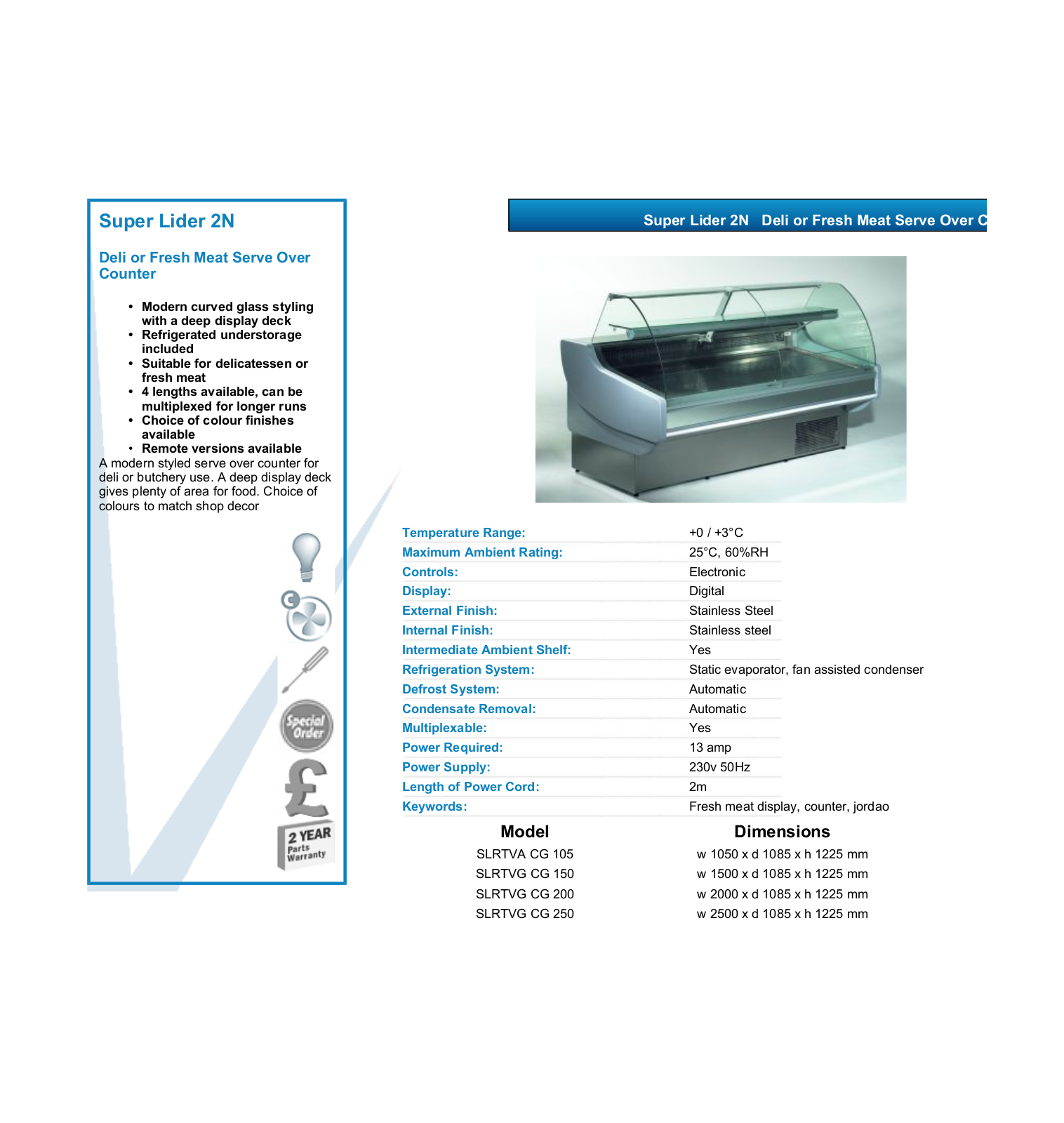 Valera SLRTVG CG 200, SLRTVA CG 105, SLRTVG CG 150, SLRTVG CG 250 DATASHEET