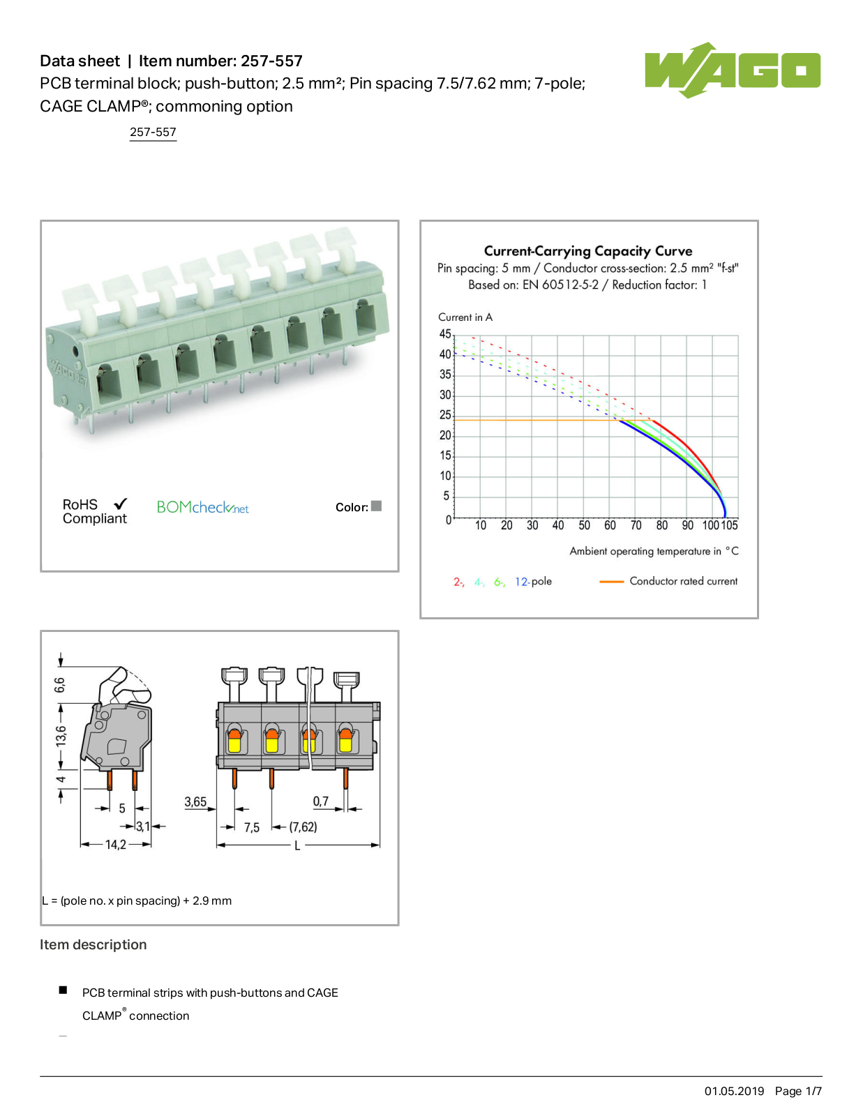 Wago 257-557 Data Sheet