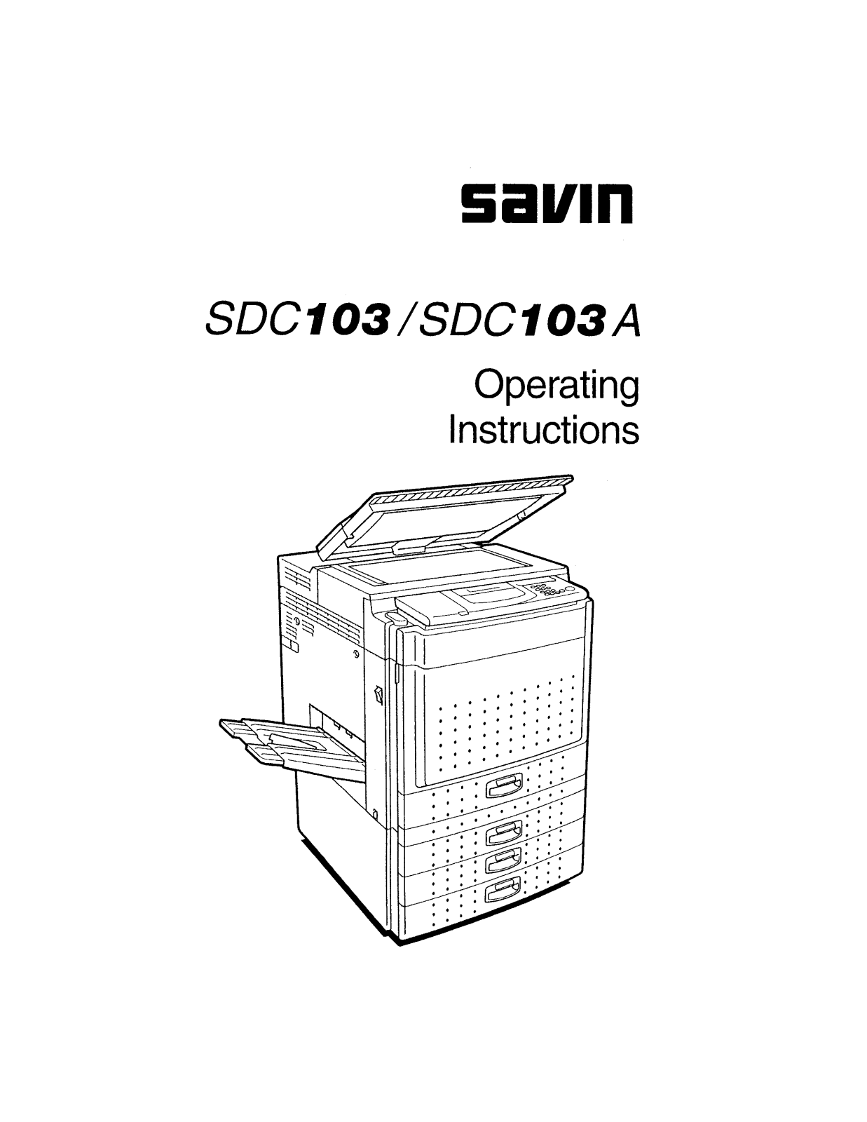 Savin SDC103, SDC103A User Manual