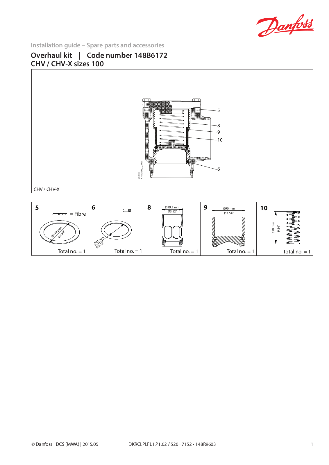 Danfoss CHV 100, CHV-X 100 Installation guide