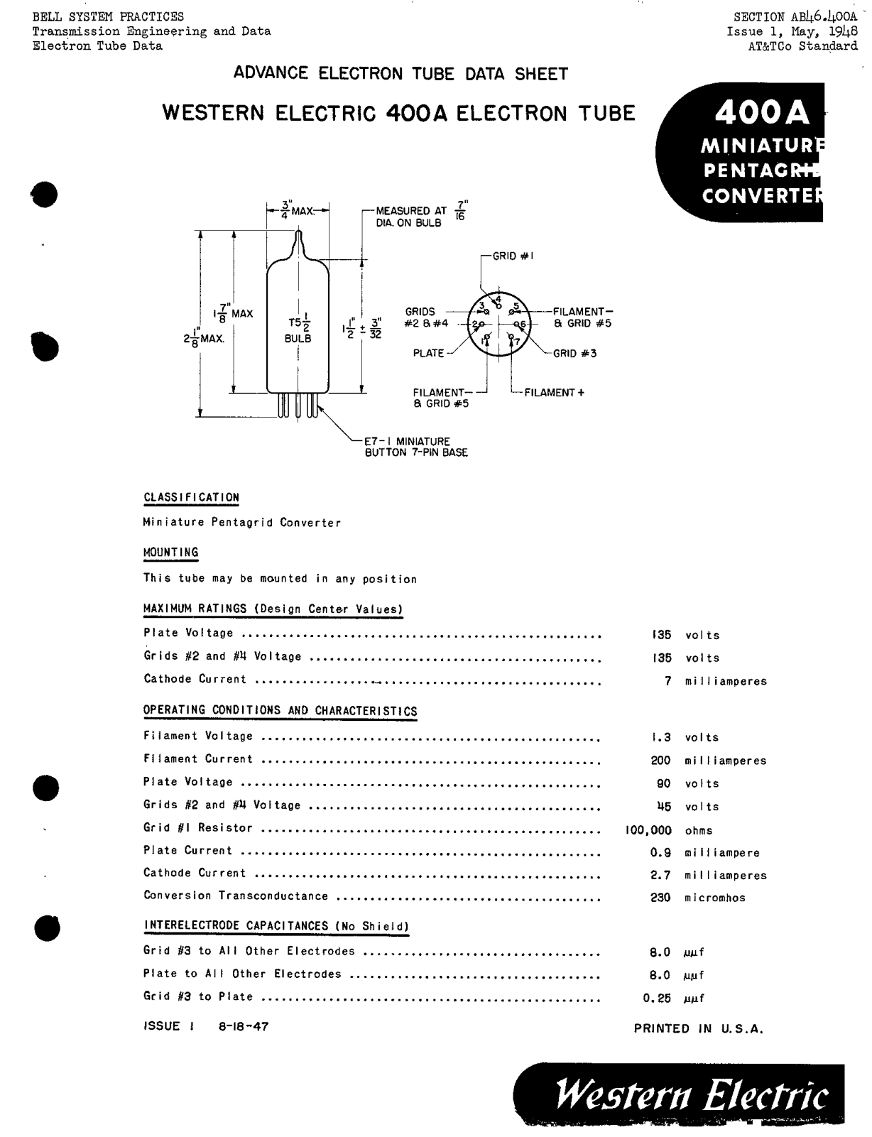 Western Electric 400-A Brochure