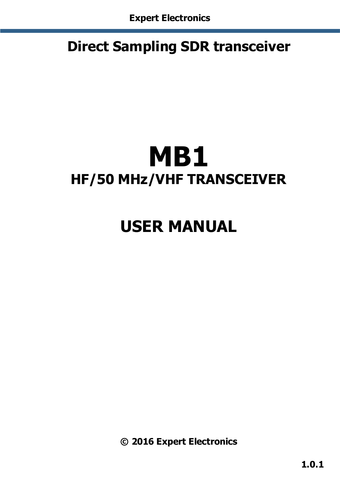 Expert Electronics MB1 User Manual - ManualMachine.com