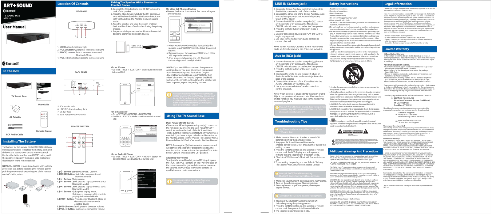 Art Sound AR2010 User Manual