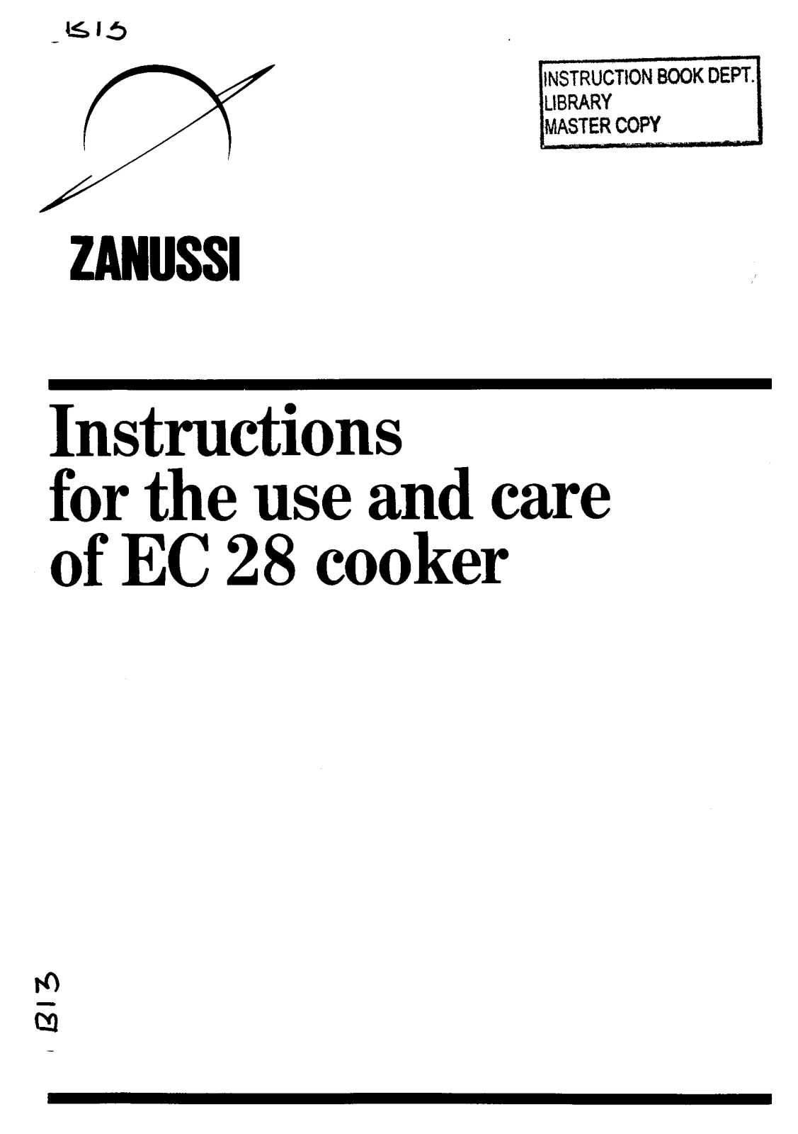 Zanussi EC28 User Manual