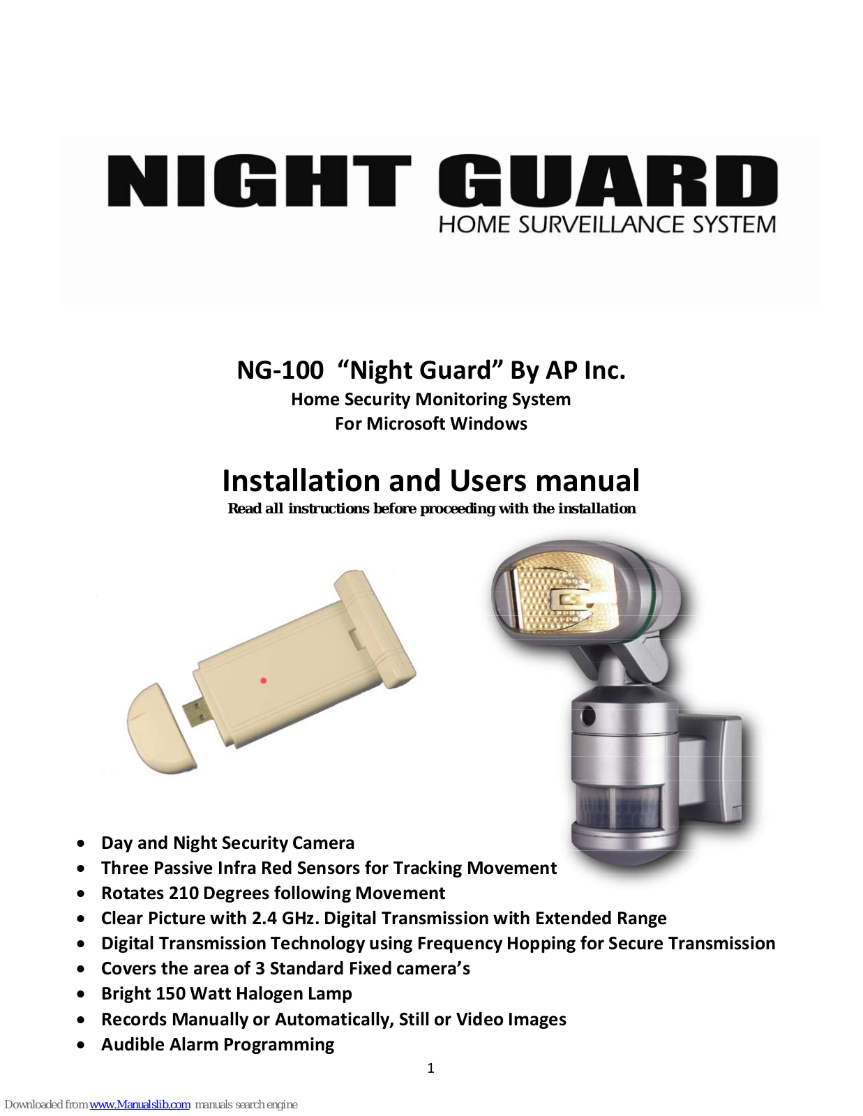 Autopage NG?100 “Night Guard” Installation And User Manual