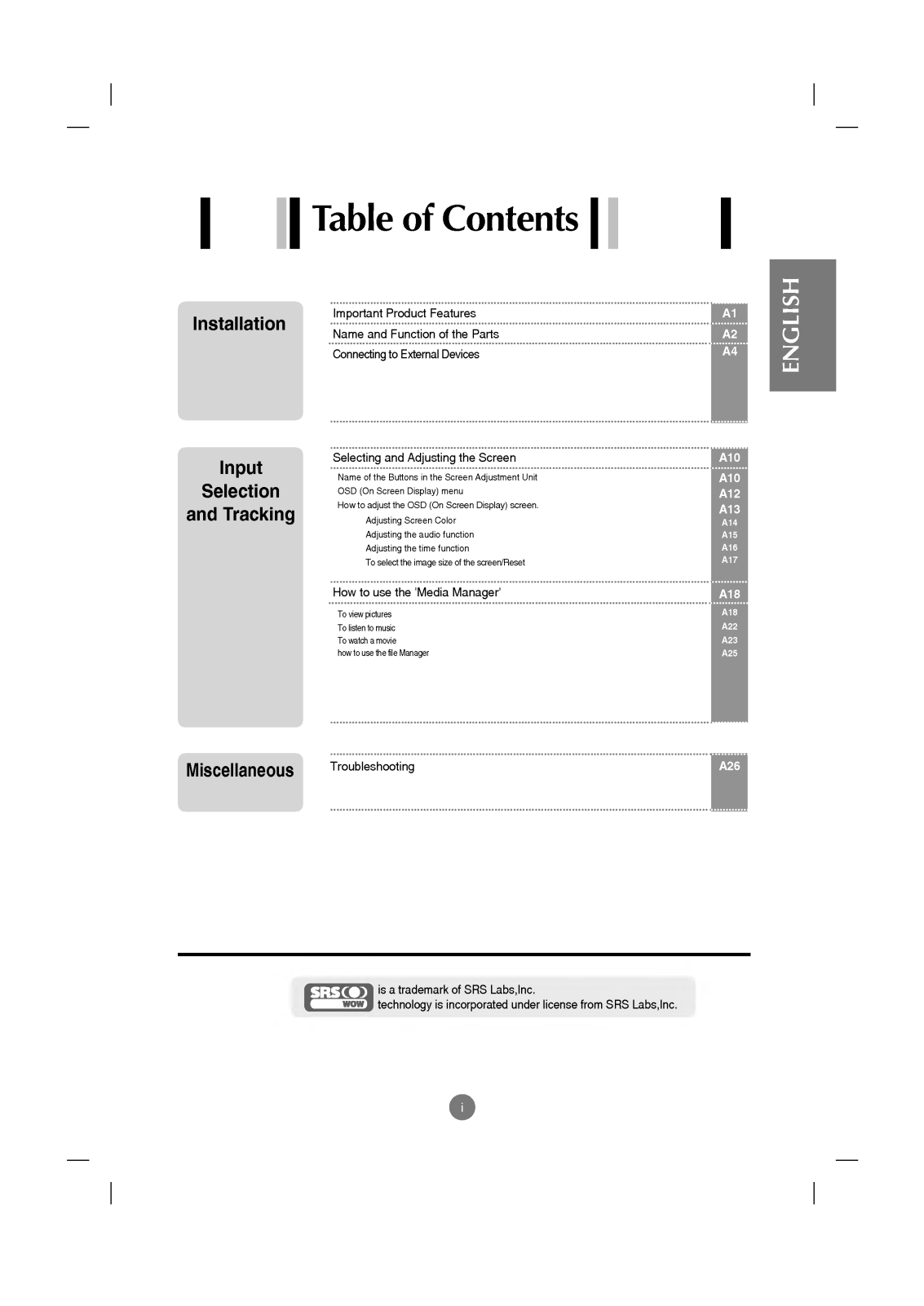 LG M203WX-BTC User Manual