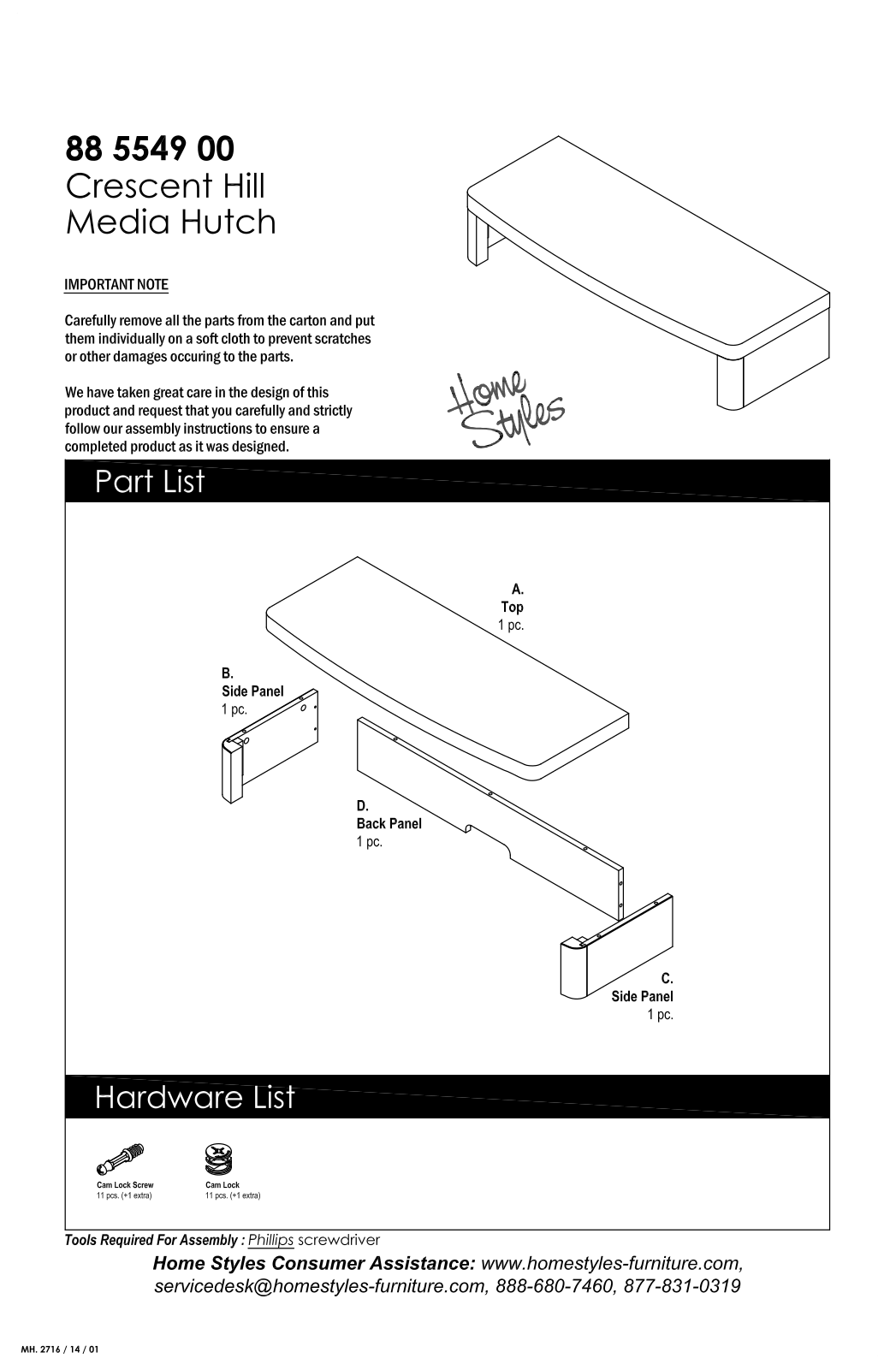 Home Styles 5549-041 User Manual