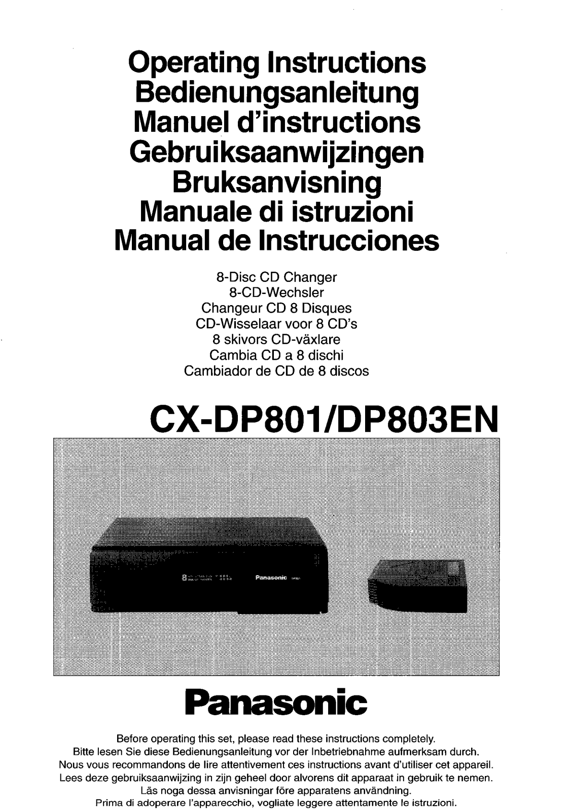 Panasonic CX-DP801E User Manual