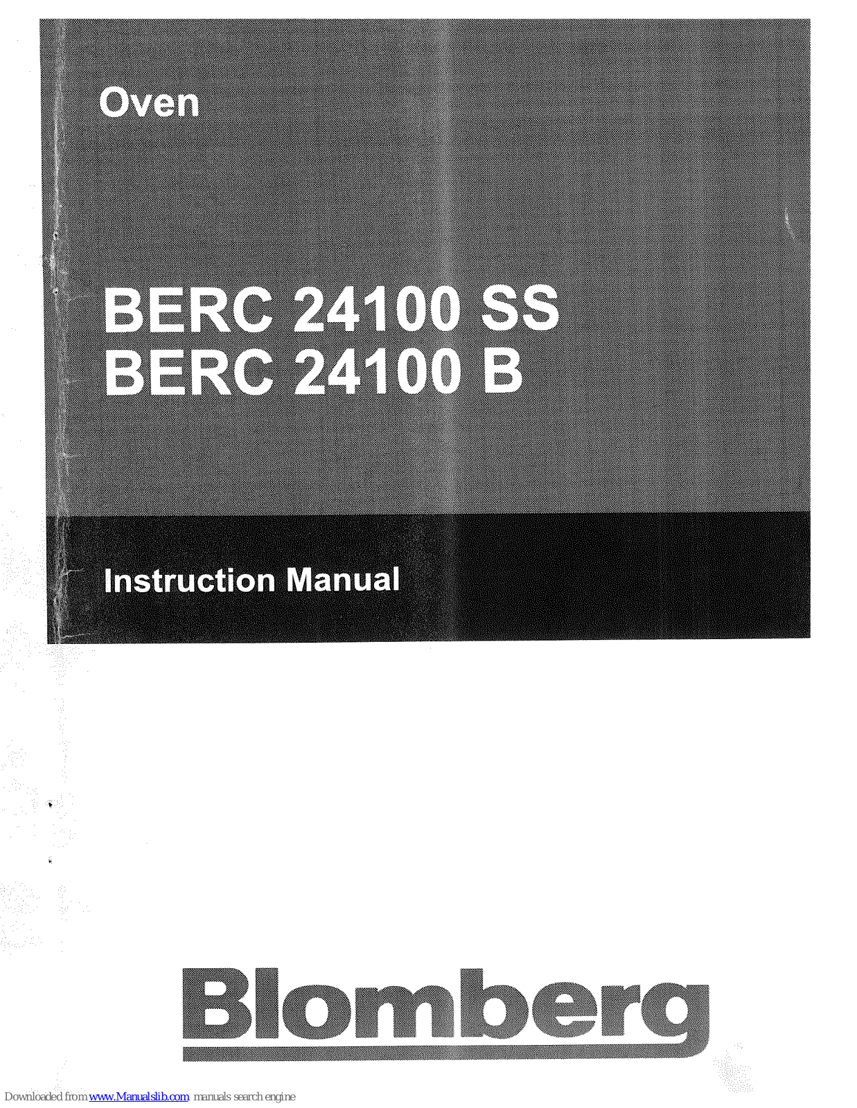 Blomberg BERC 24100 SS, BERC 24100 B Instruction Manual