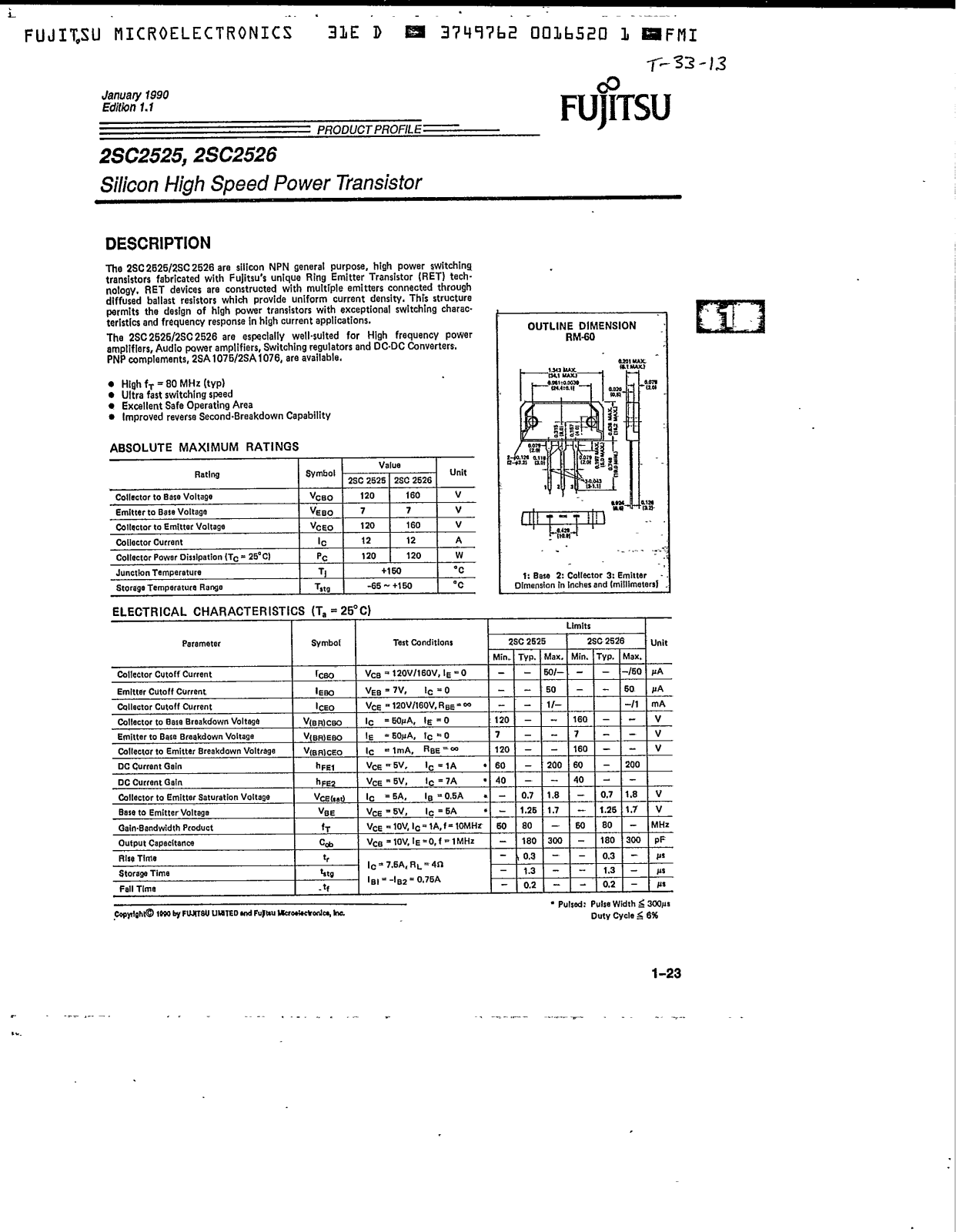 Datasheet 2SC2526 Specification - ManualMachine.com
