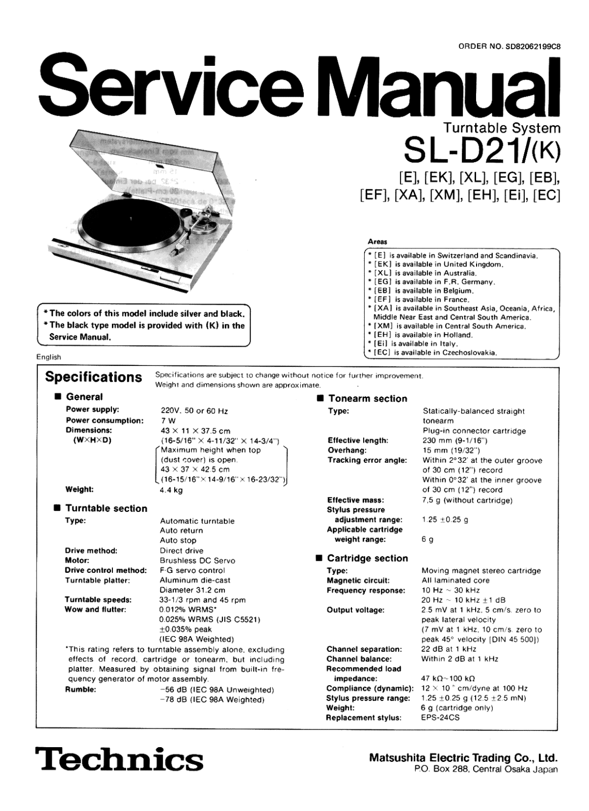 Technics SL-D-21 Service Manual