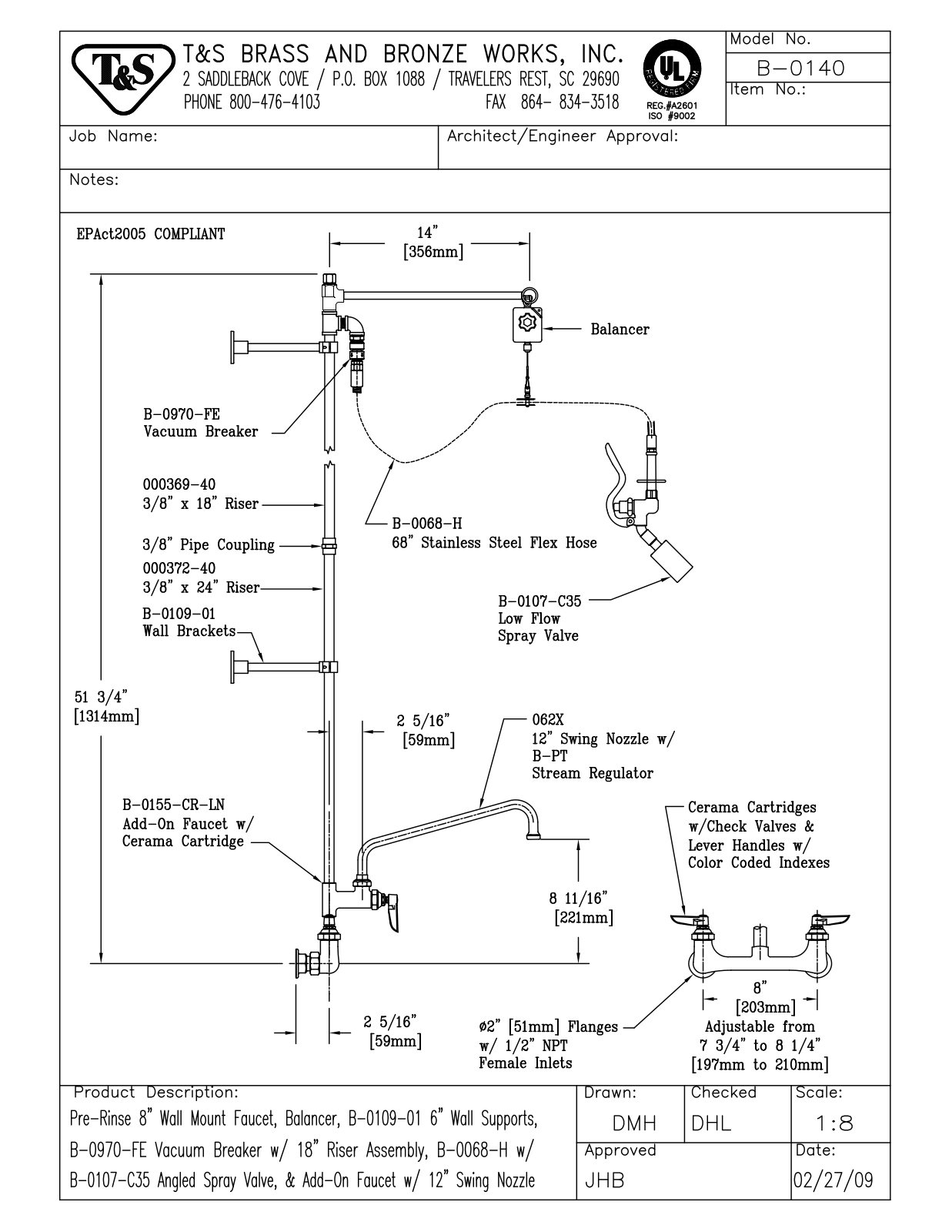 T&S Brass B-0140 User Manual