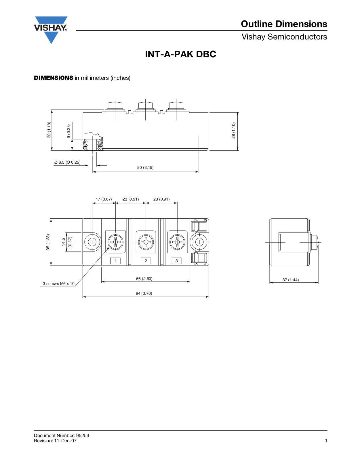 Vishay INT-A-PAK DBC Dimensional Sheet