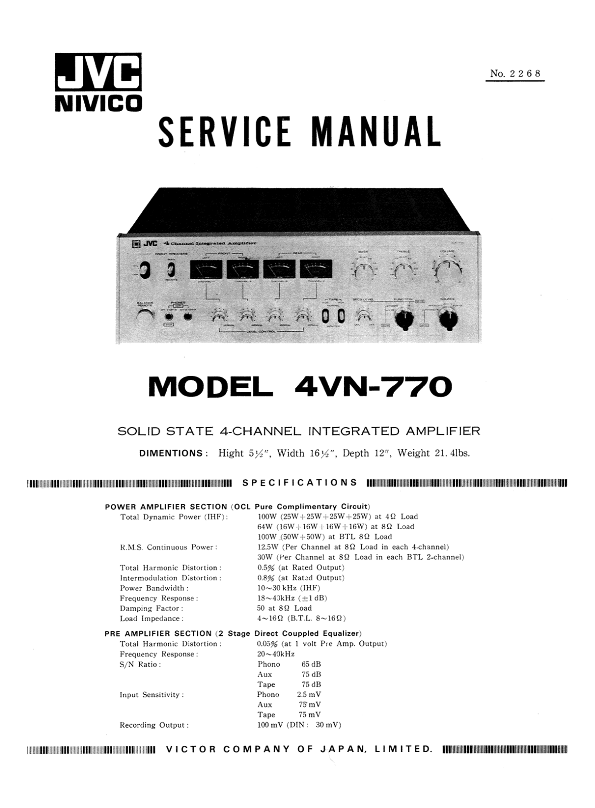 JVC 4-VN-770 Service manual