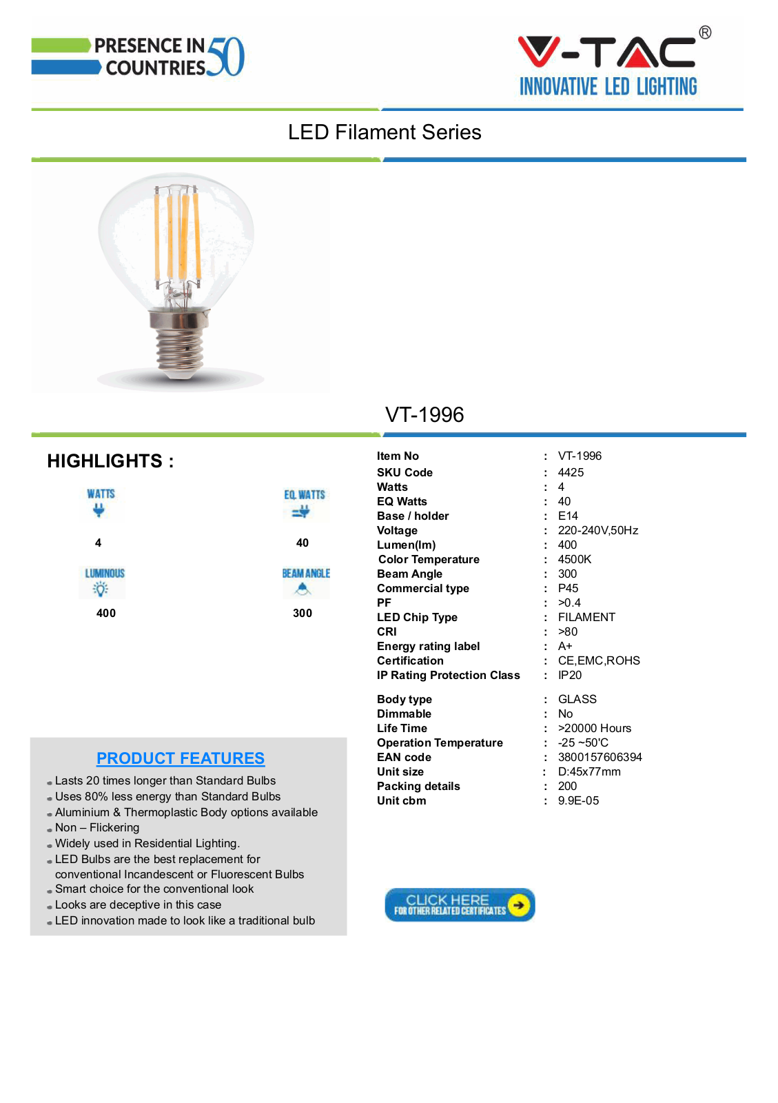 V-TAC VT-4425 Datasheet - ManualMachine.com