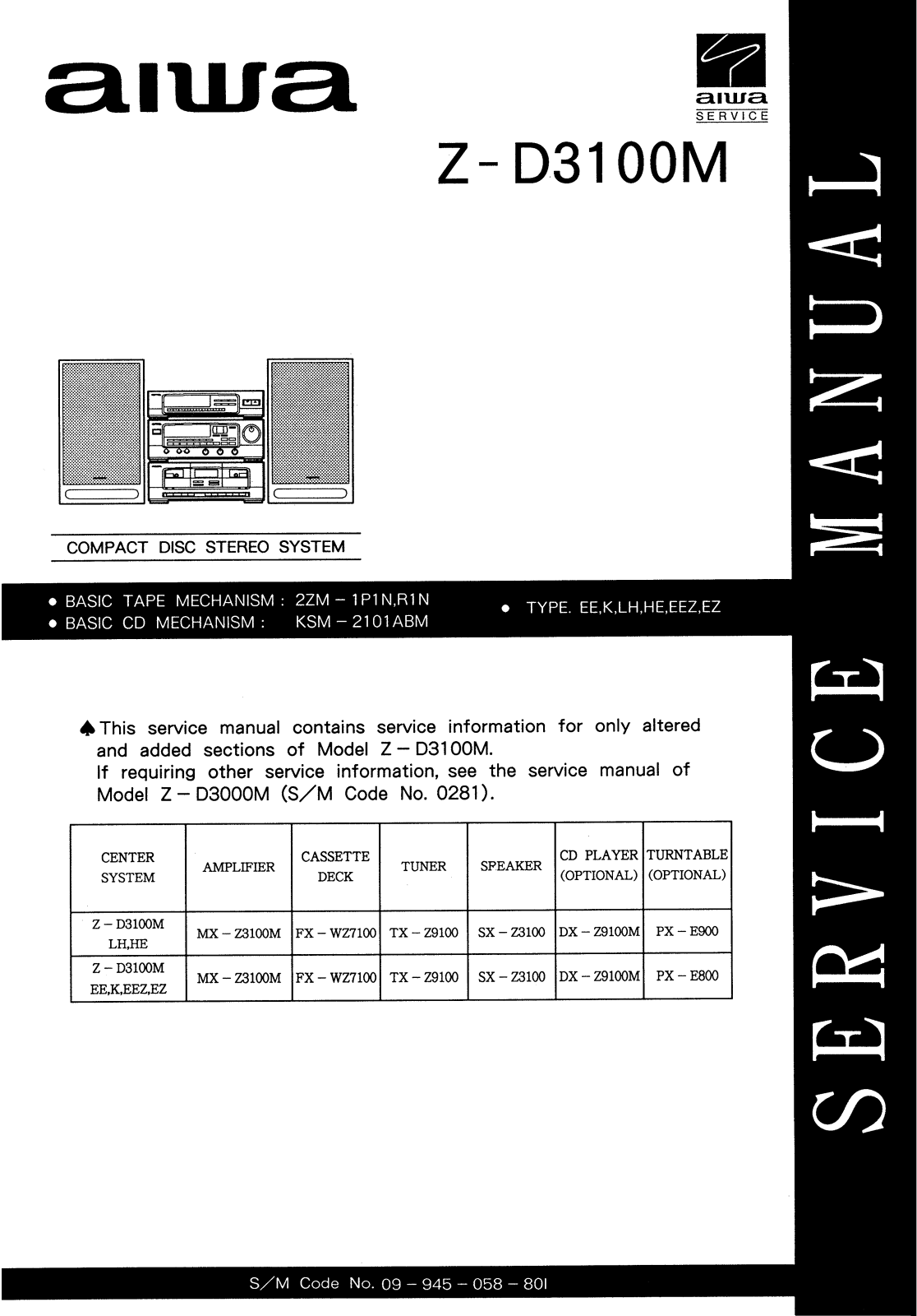 Aiwa ZD-3100-M Service manual
