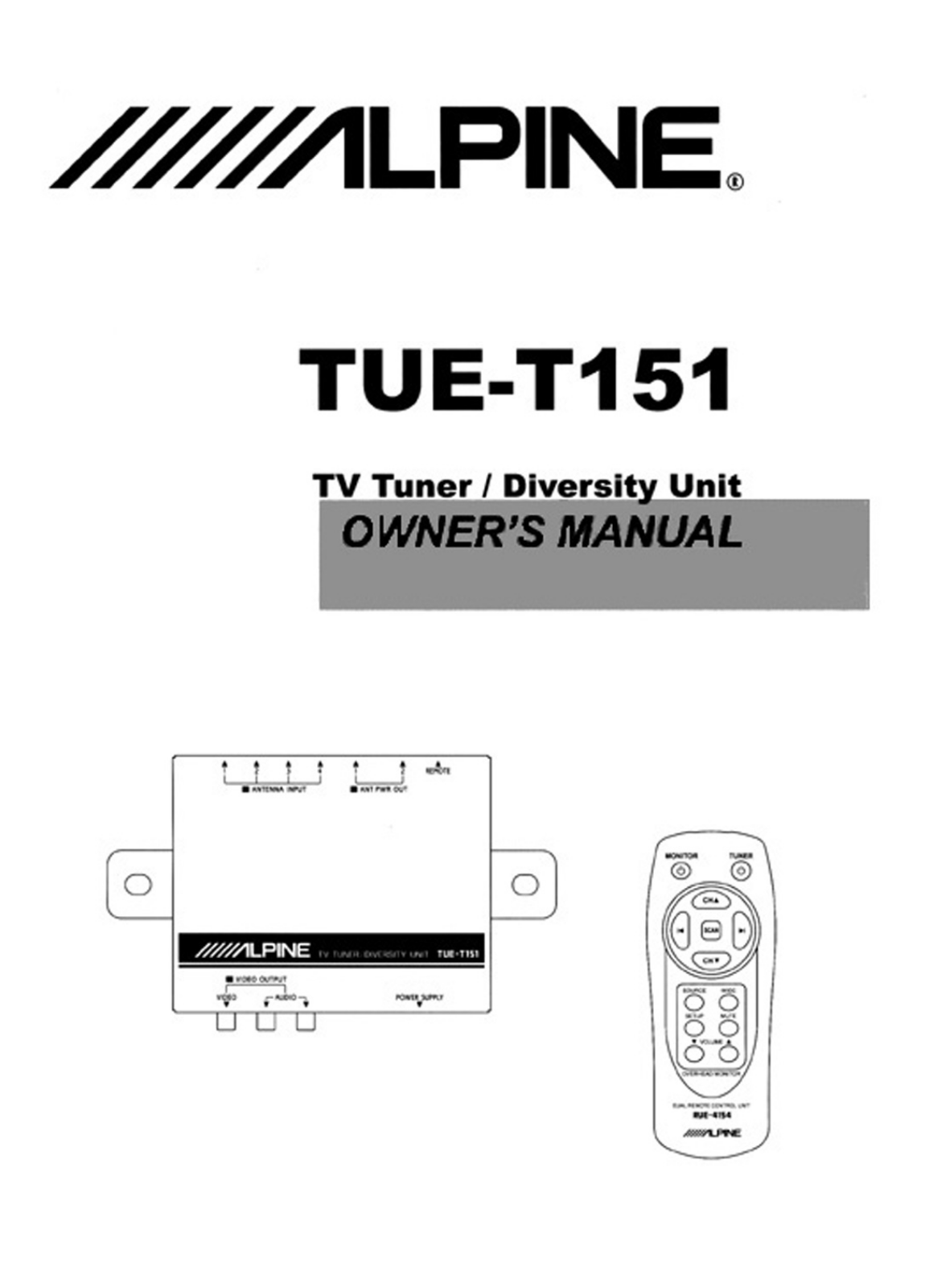 Alpine TUE-T151 User Manual