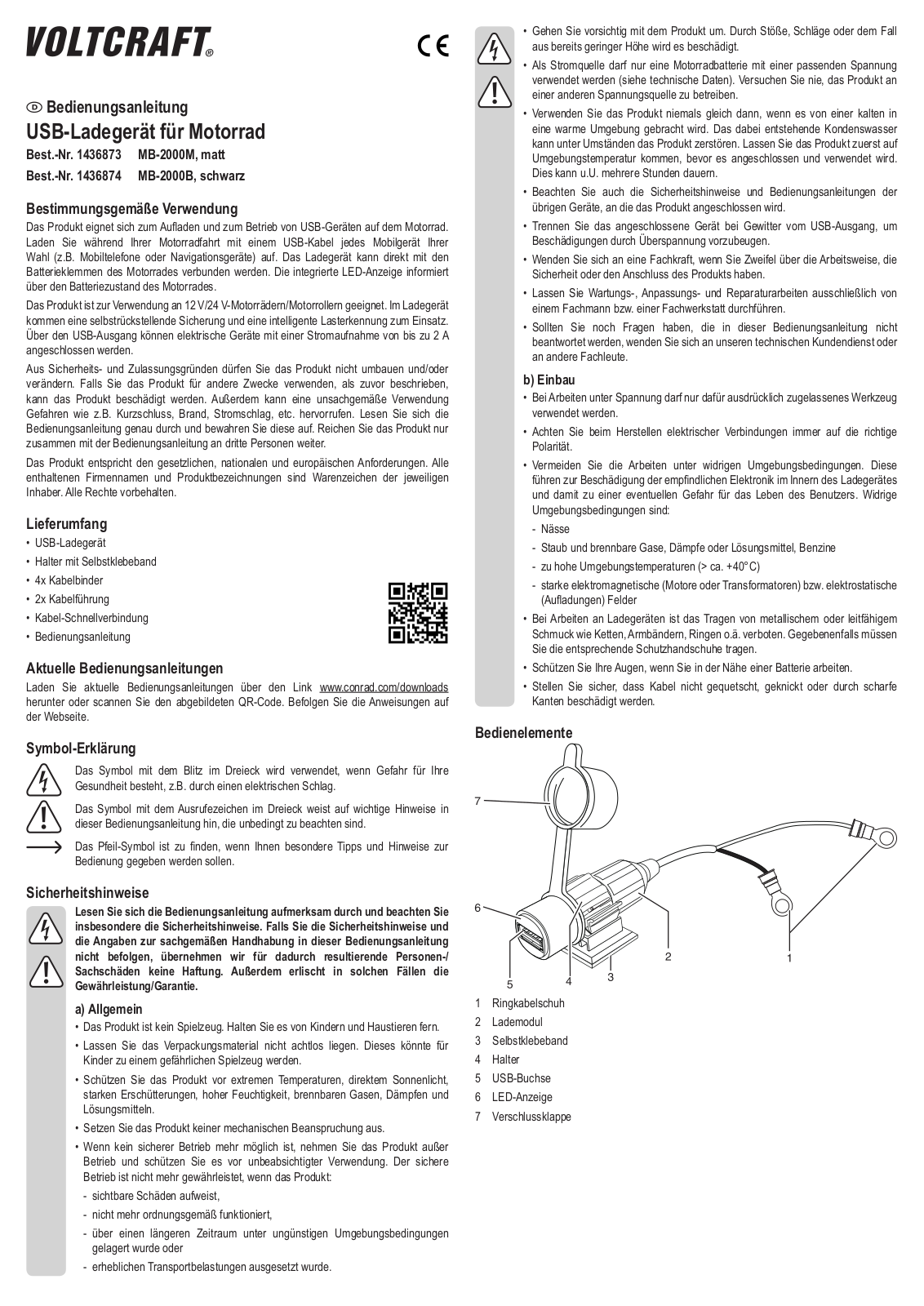 VOLTCRAFT MB-2000M, MB-2000B Operation Manual