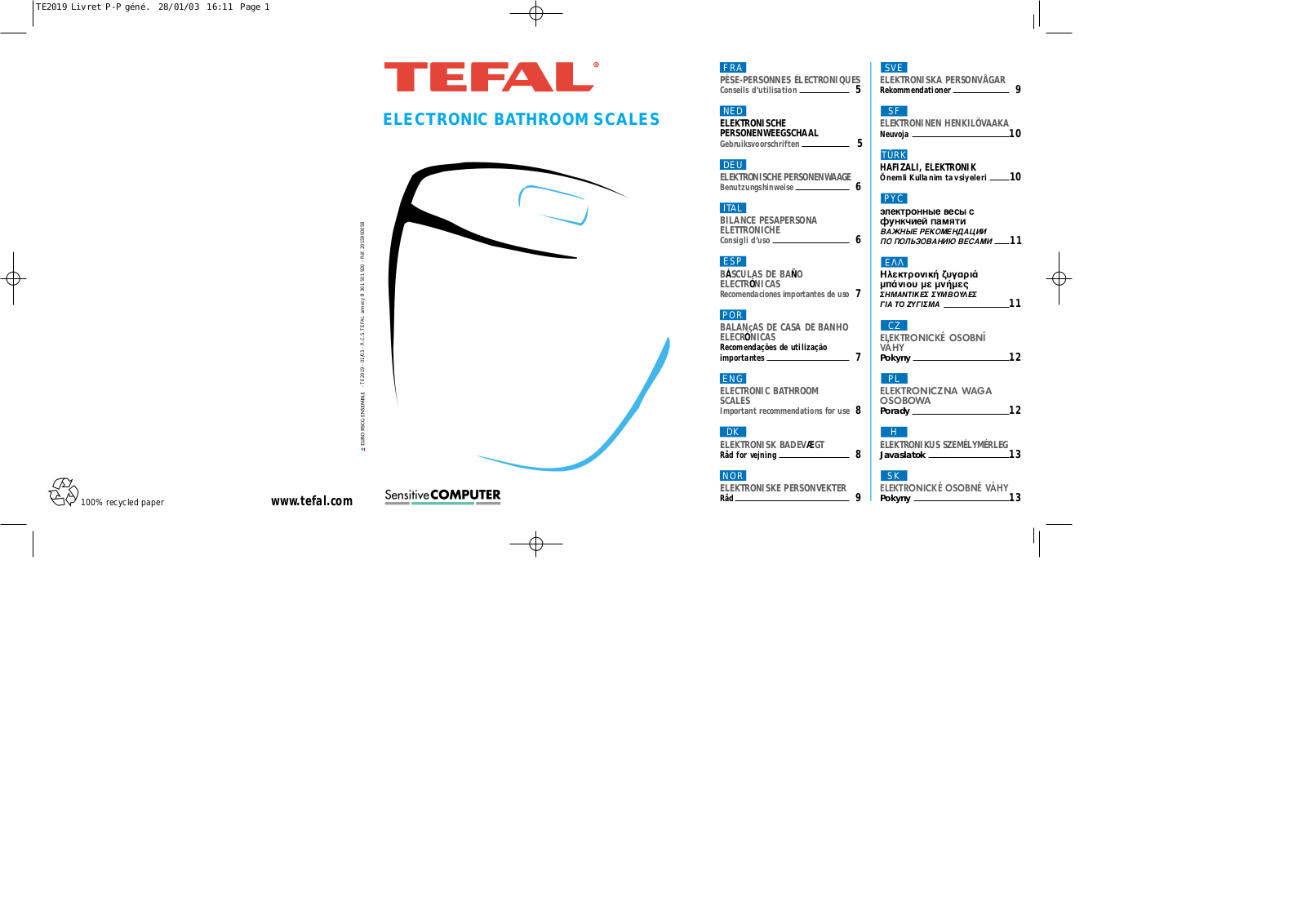 Tefal PP3019B9 User Manual