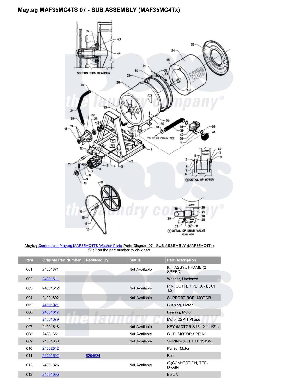 Maytag MAF35MC4TS Parts Diagram