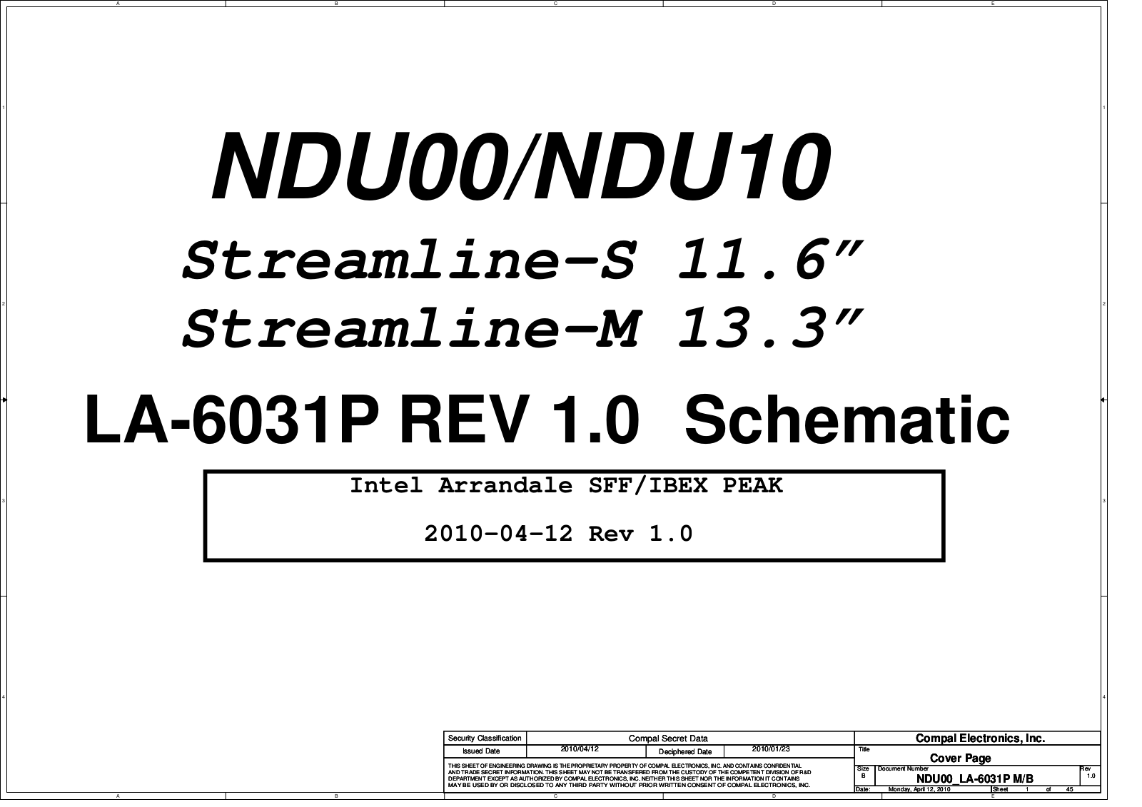 Compal LA-6031P NDU00, Satellite T210, LA-6031P NDU10 Schematic