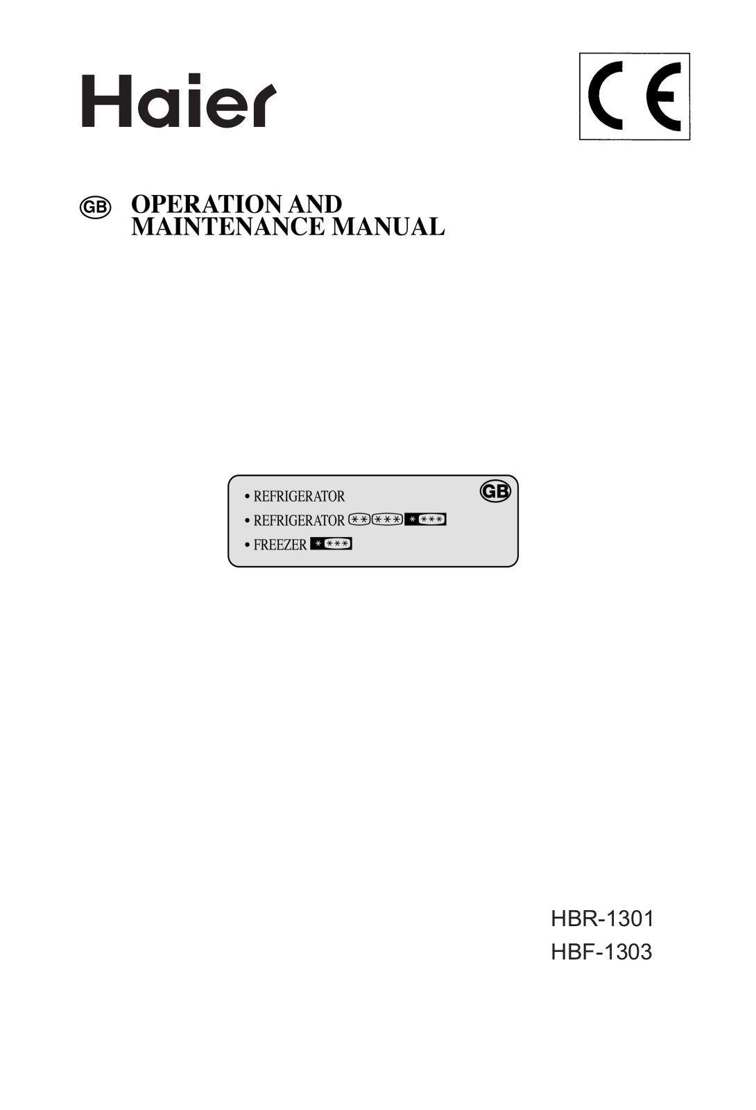 Haier HBR-1301, HBF-1303 User Manual