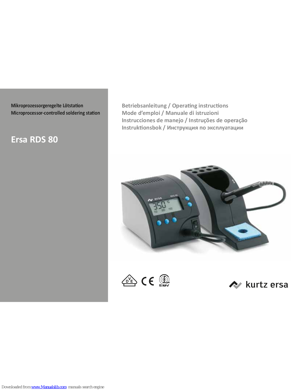 Kurtz Ersa RDS 80 Operating Instructions Manual