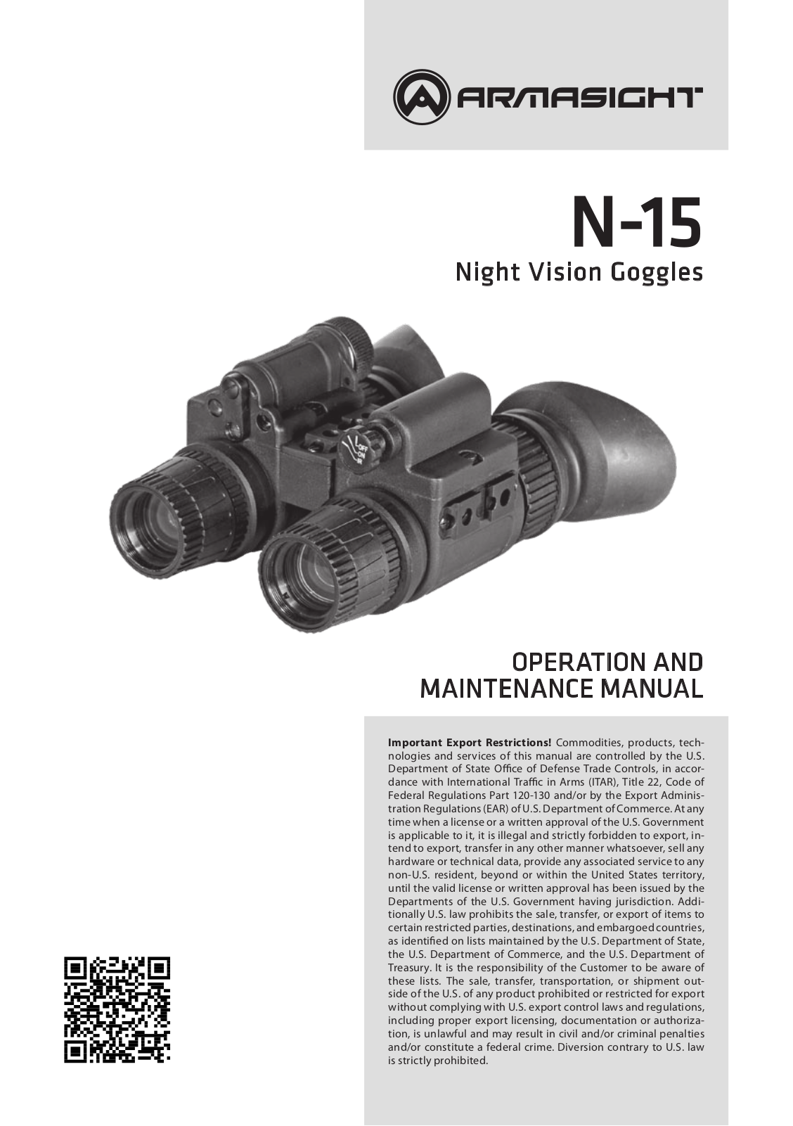 Armasight NSGN150001F6DA1 User Manual