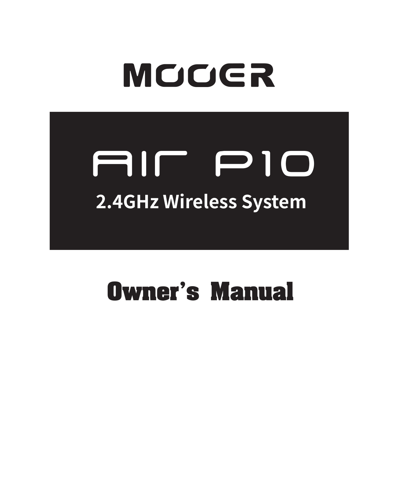 Mooer Air P10 User manual