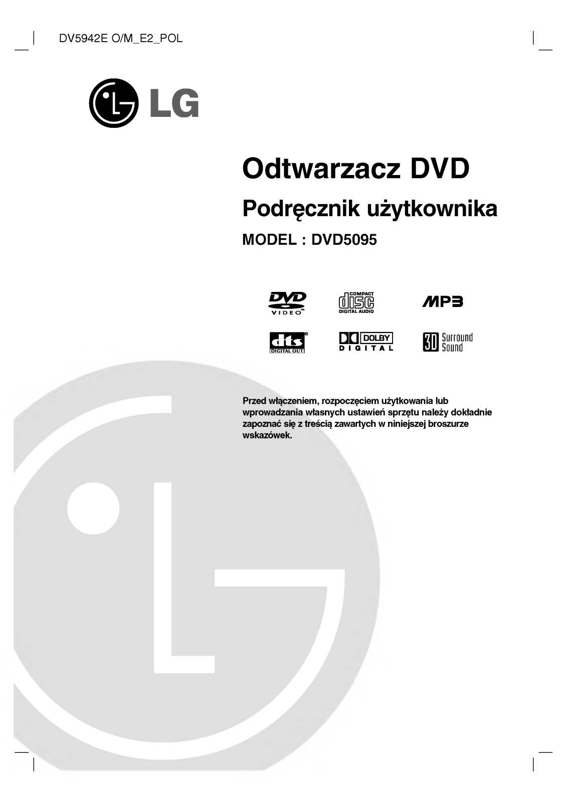 Lg DVD5095 User Manual