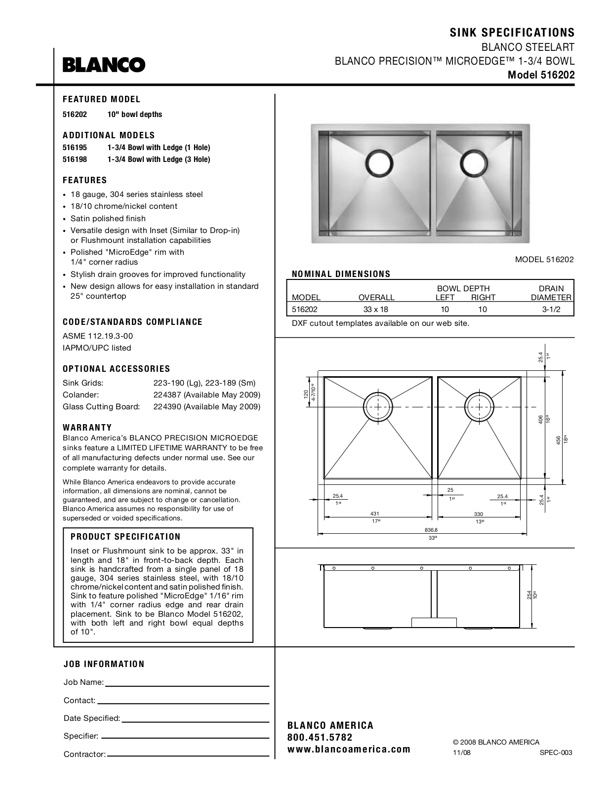 Blanco 516202 User Manual