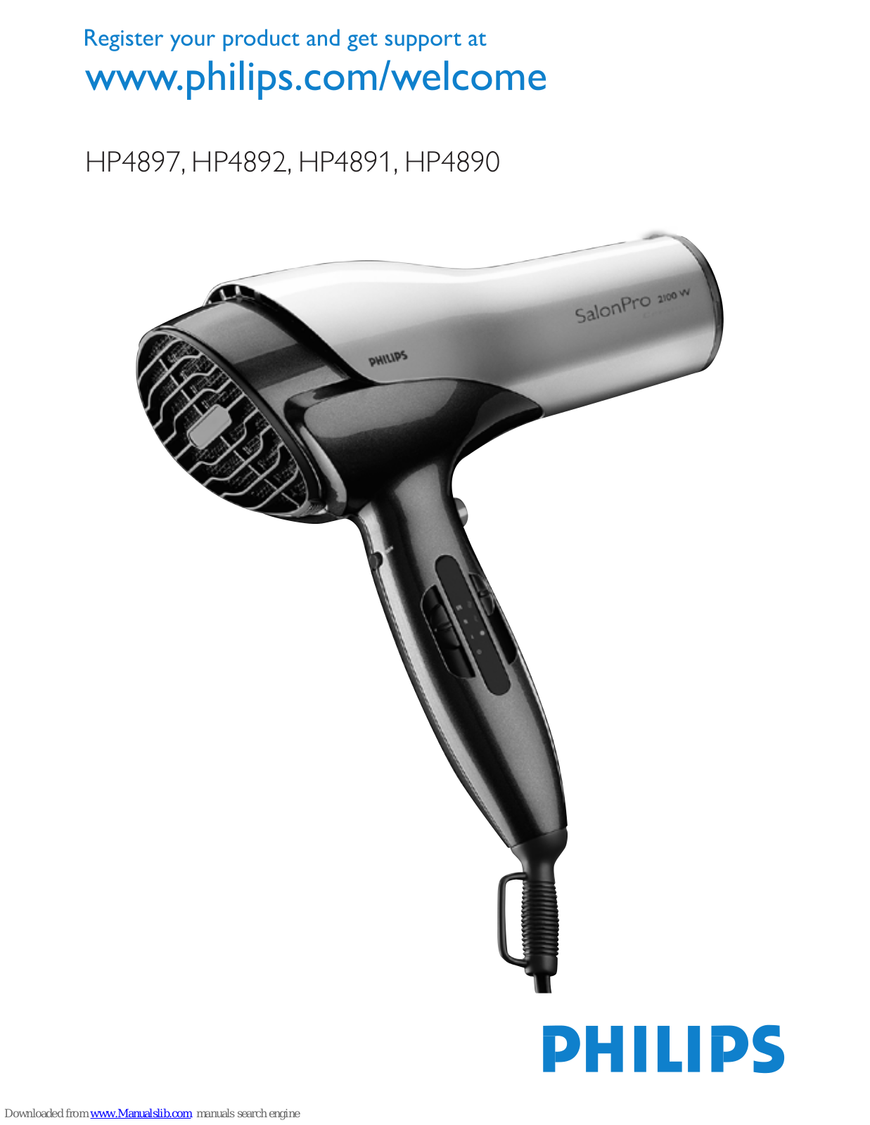 Philips Salon Pro HP4897, Salon Pro HP4892, Salon Pro HP4891, Salon Pro HP4890 User Manual