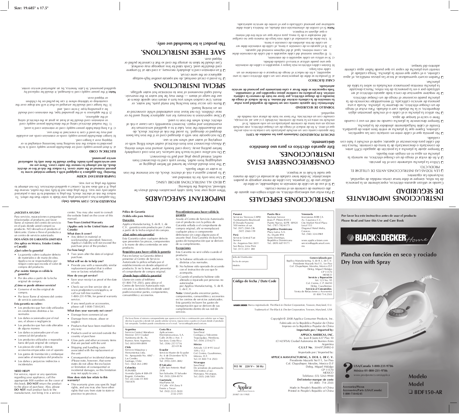 Black & Decker BDF150-AR User Manual