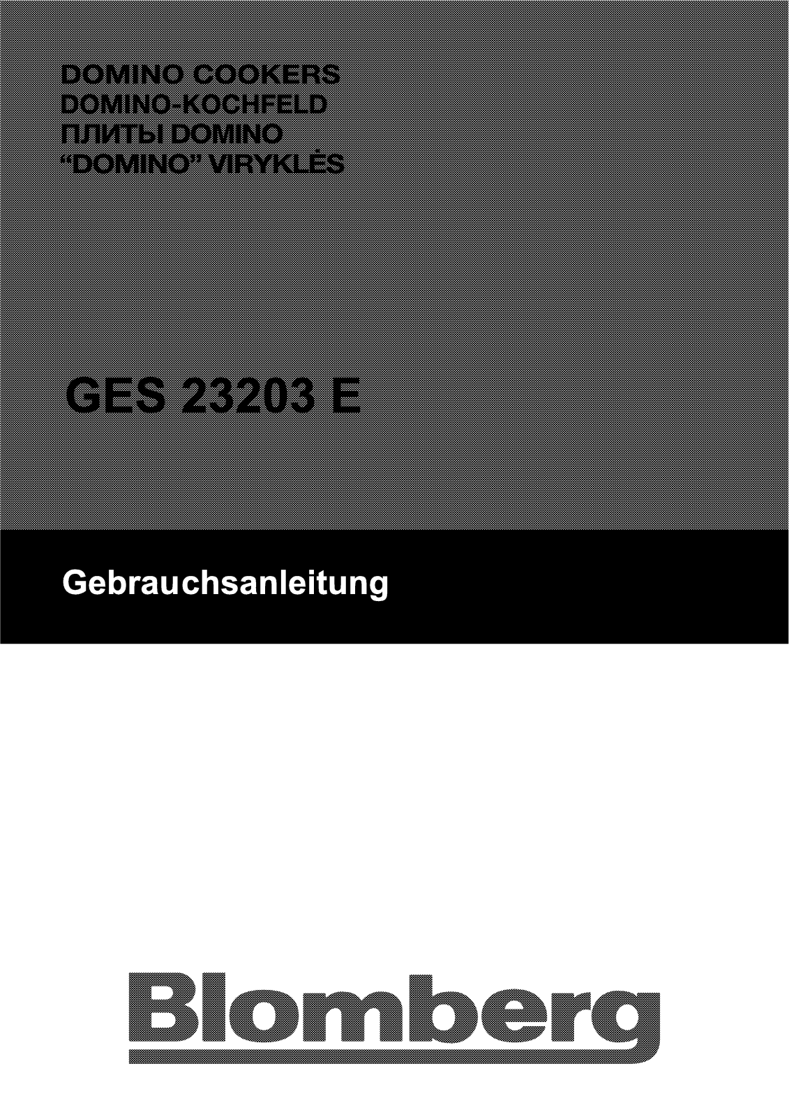 Blomberg GES 23203 E User Manual