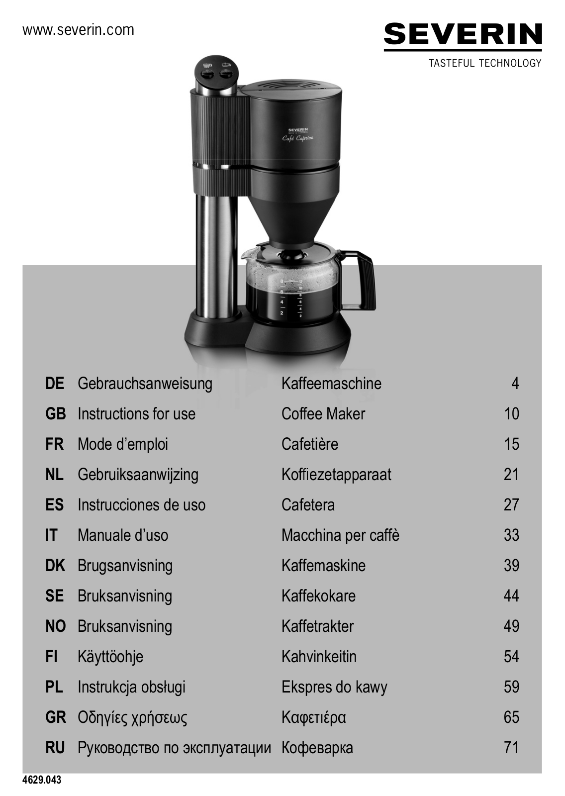 Severin KA 5703 User Manual