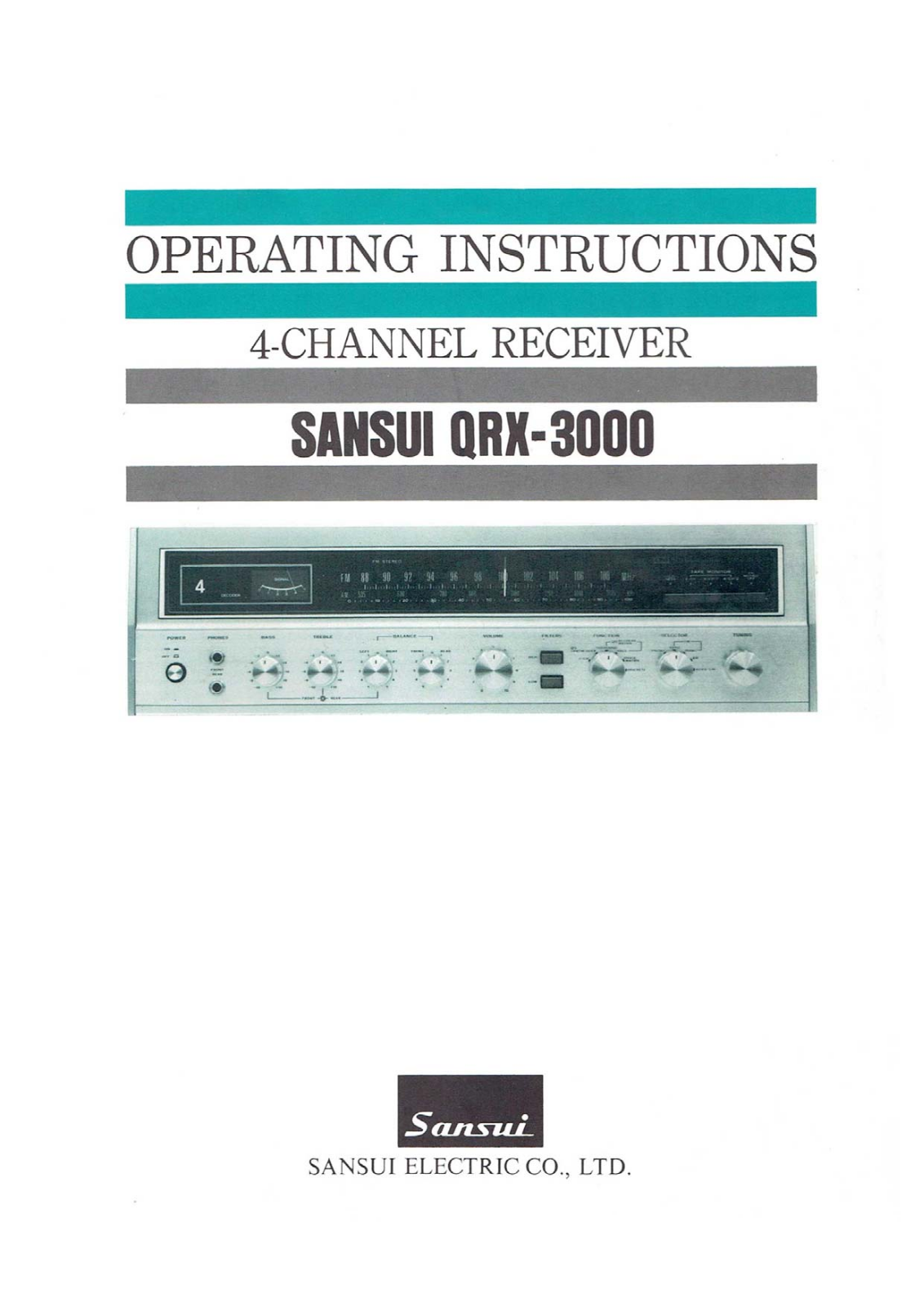 Sansui QRX-3000 Owners Manual