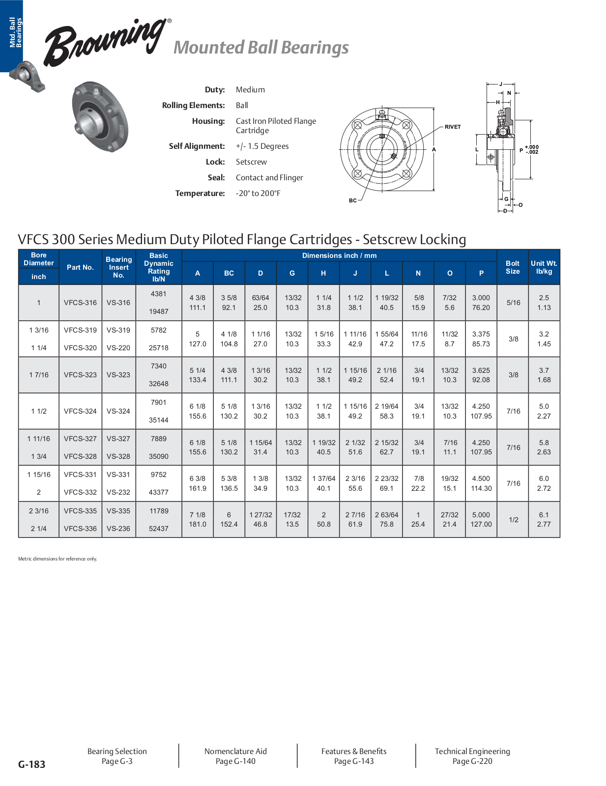 Browning VFCS 300 Series Catalog Page